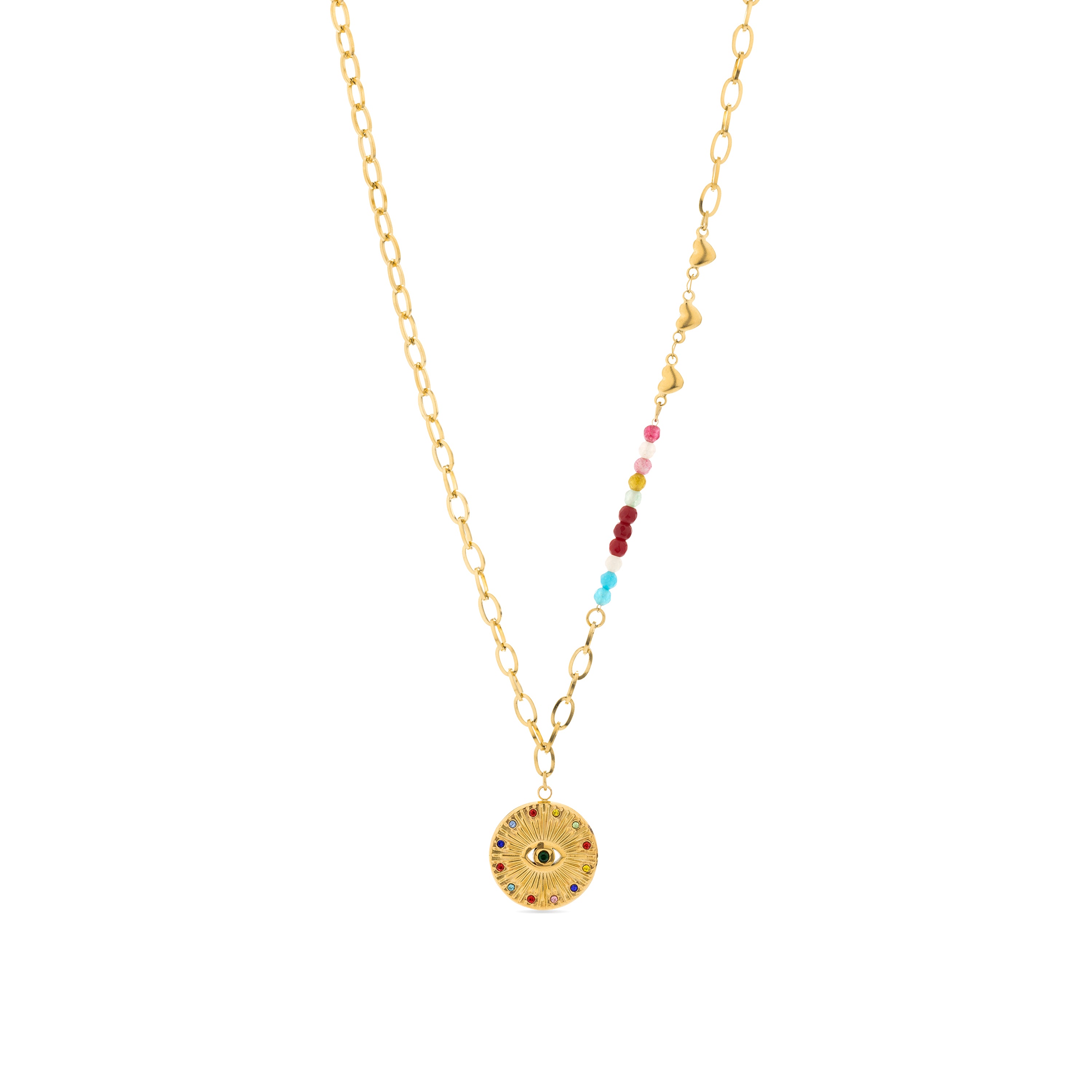 Collier en cristal multicolore finition or jaune 18K - Targey