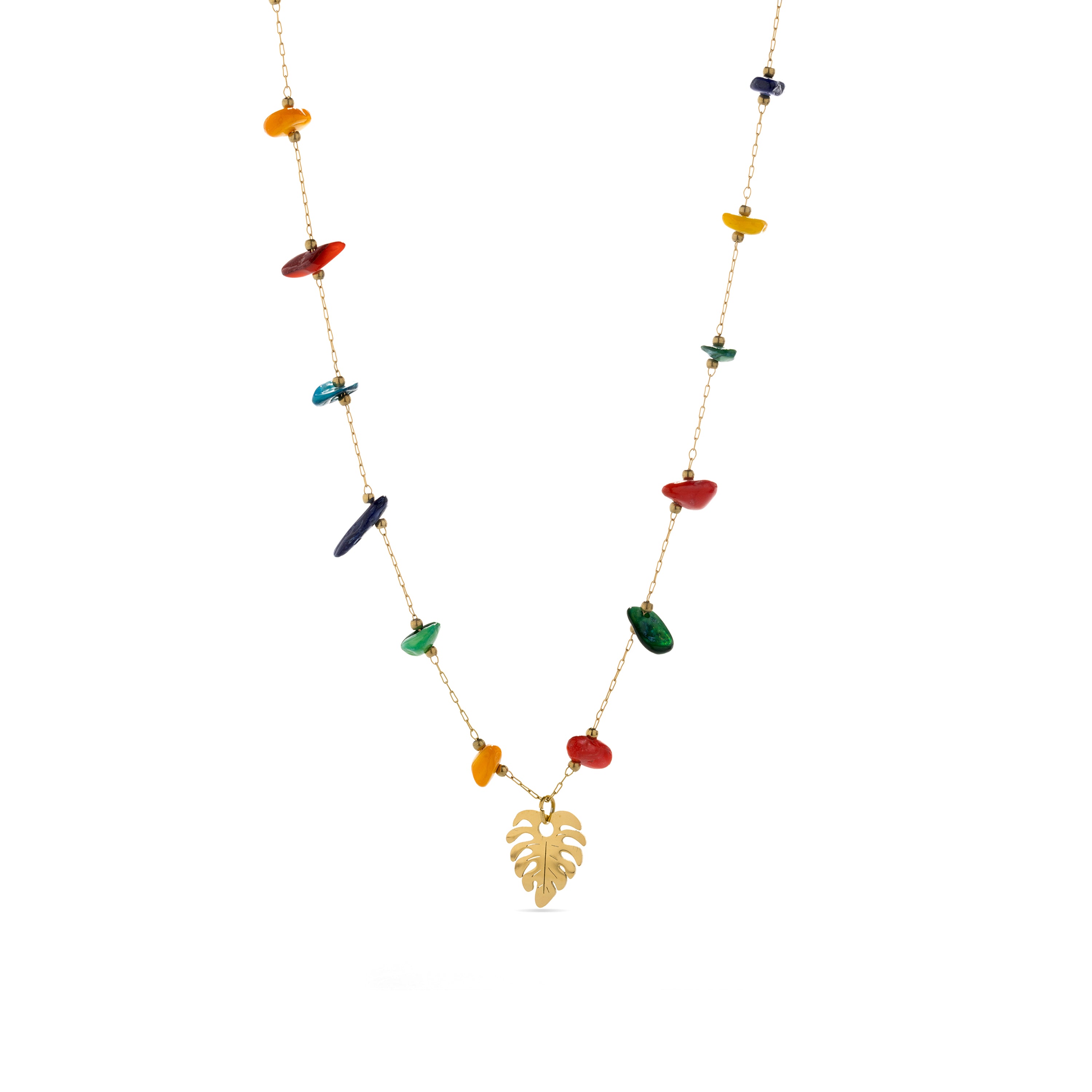 Multicolor Zirconia Necklace finished in 18K yellow gold - Ilonda