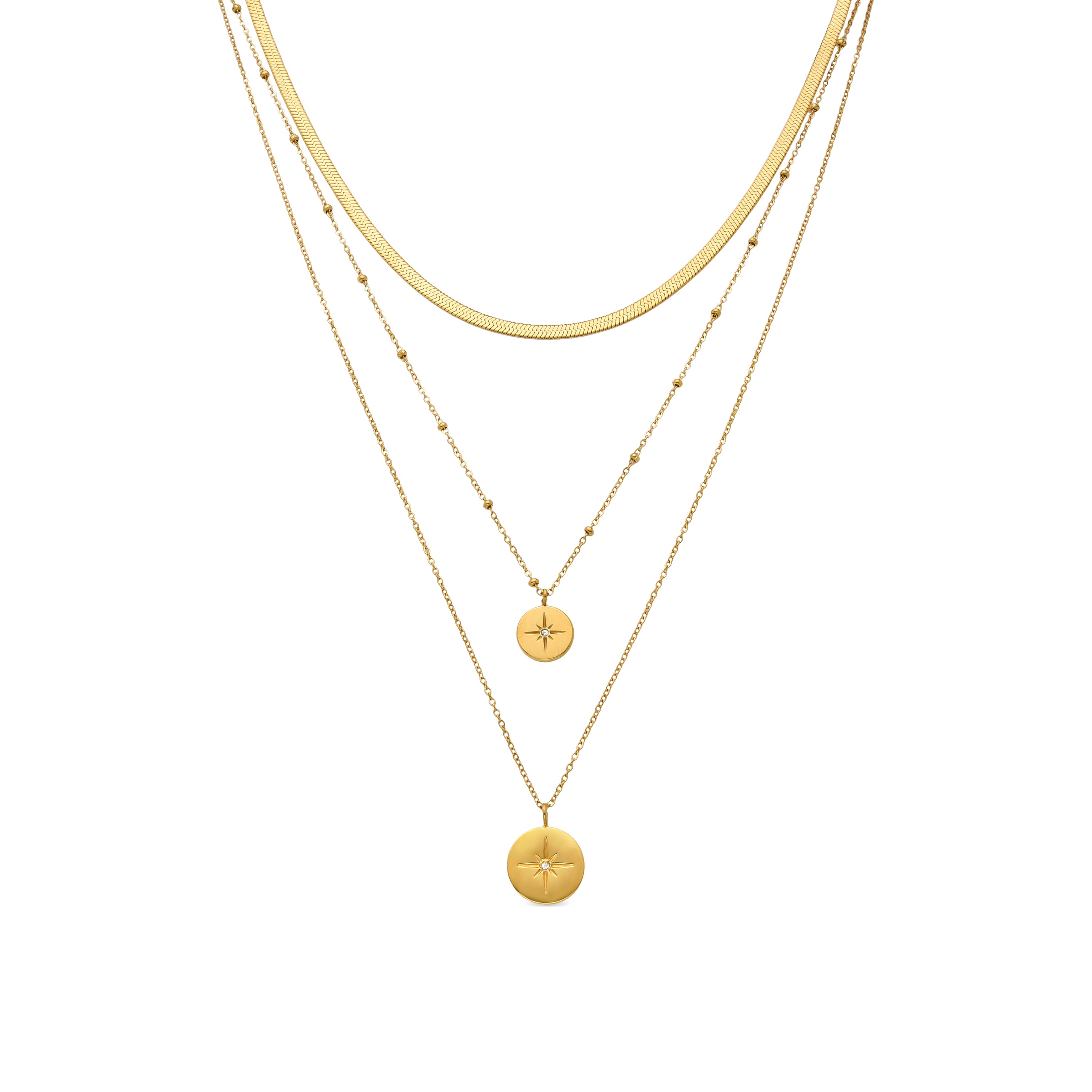 Halskette aus strahlendem Zirkon, vergoldet mit 18K Gelbgold - Tylor