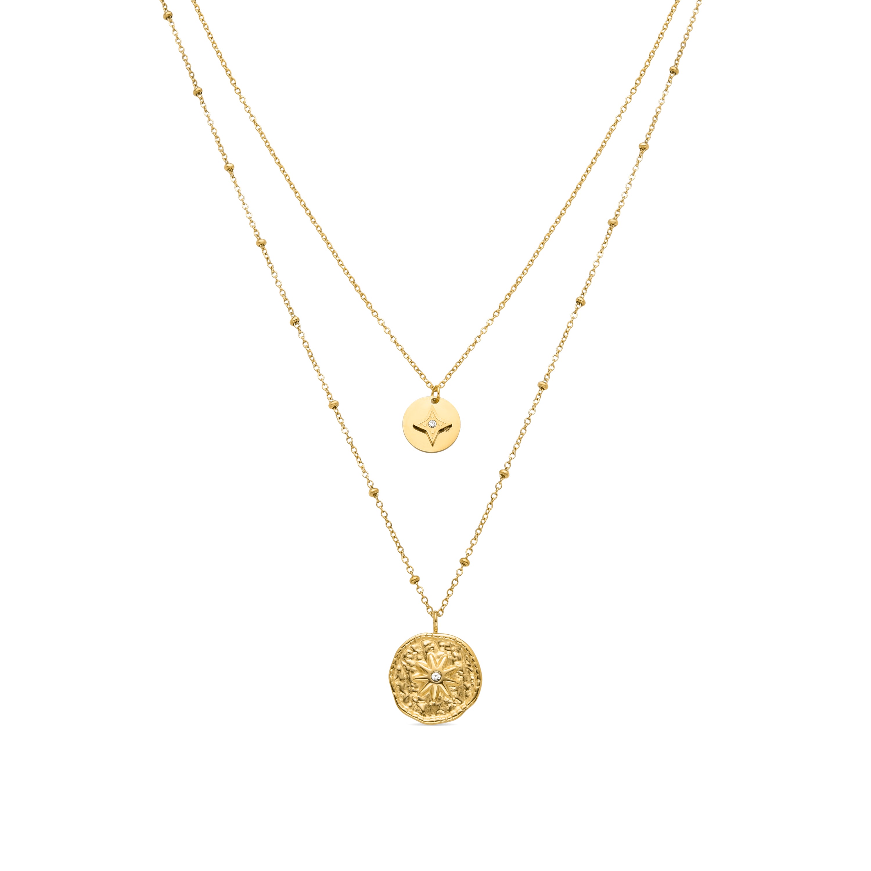 Halskette aus strahlendem Zirkon, vergoldet mit 18K Gelbgold - Issy