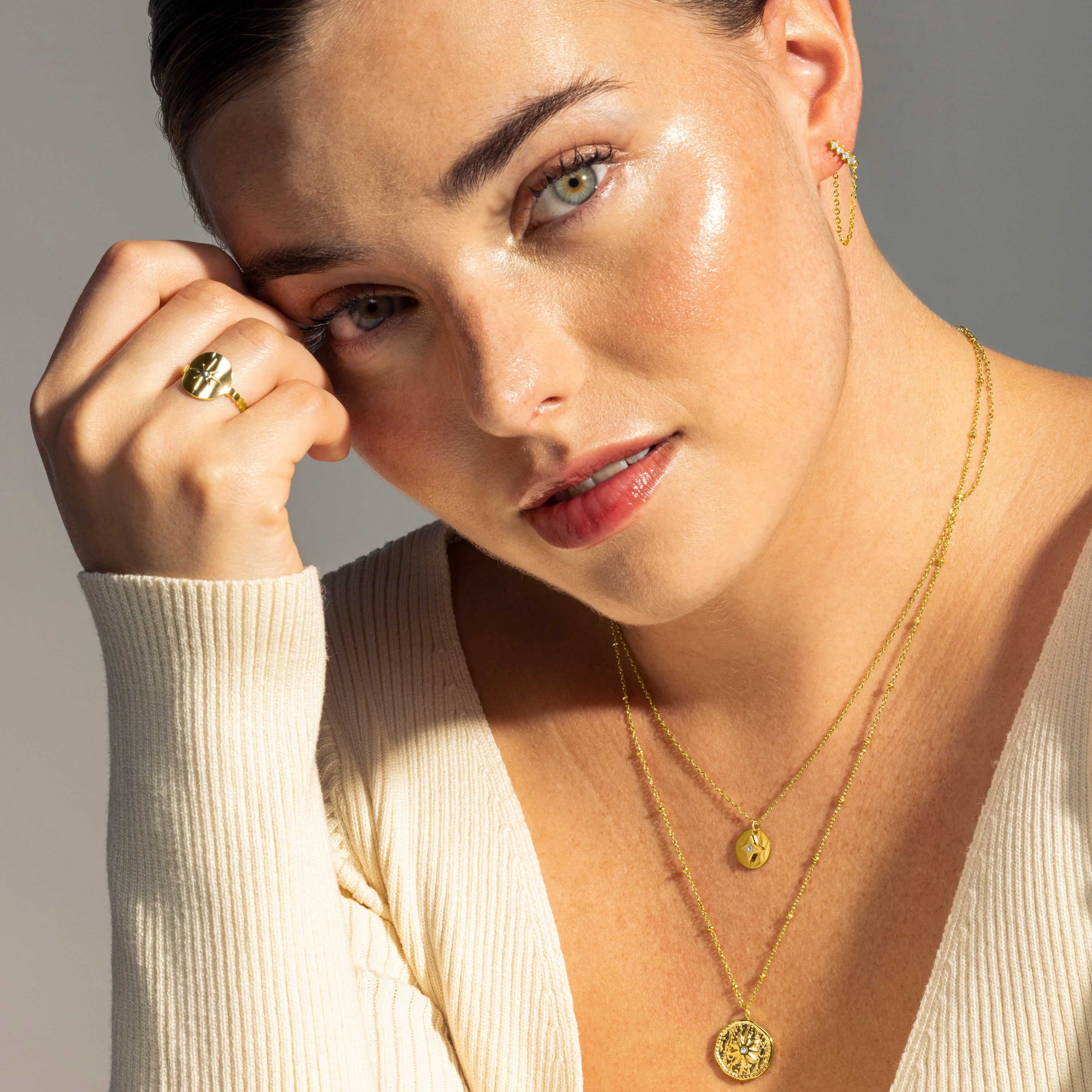 Colar de Zircónia Brilhante com acabamento em ouro amarelo 18K - Issy