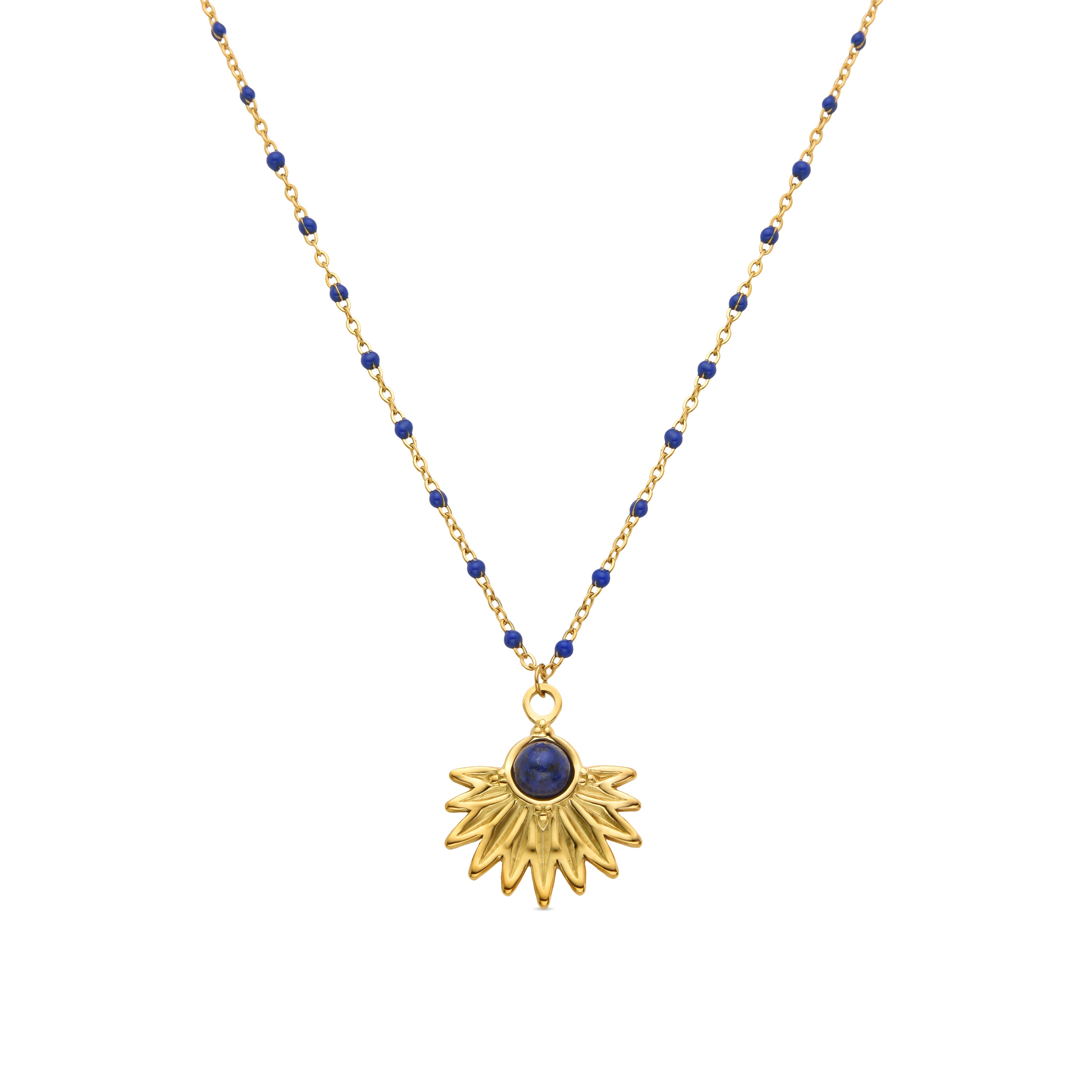 Collana in Lapislazzuli Naturale finitura in oro giallo 18K - Viwing