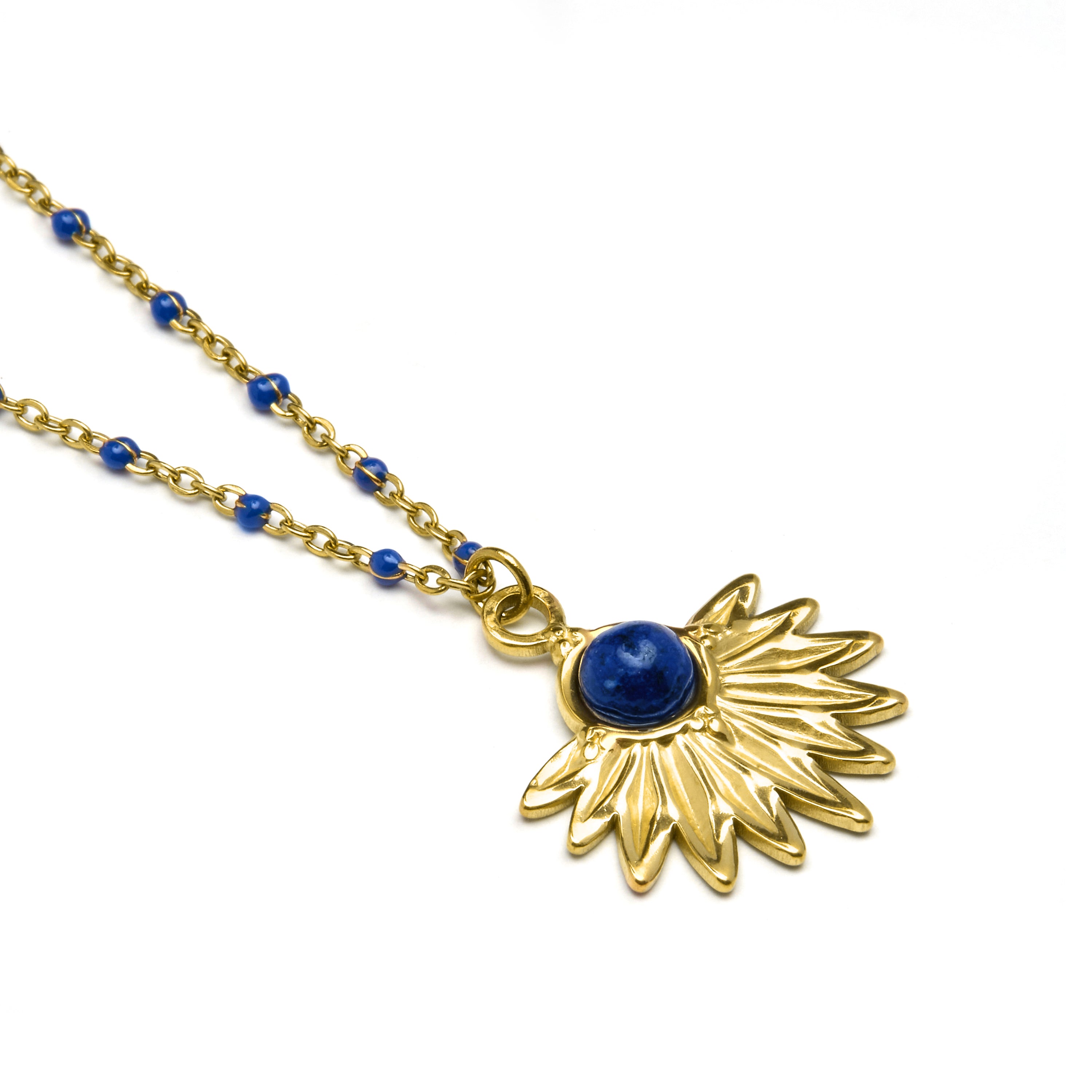 Collana in Lapislazzuli Naturale finitura in oro giallo 18K - Viwing