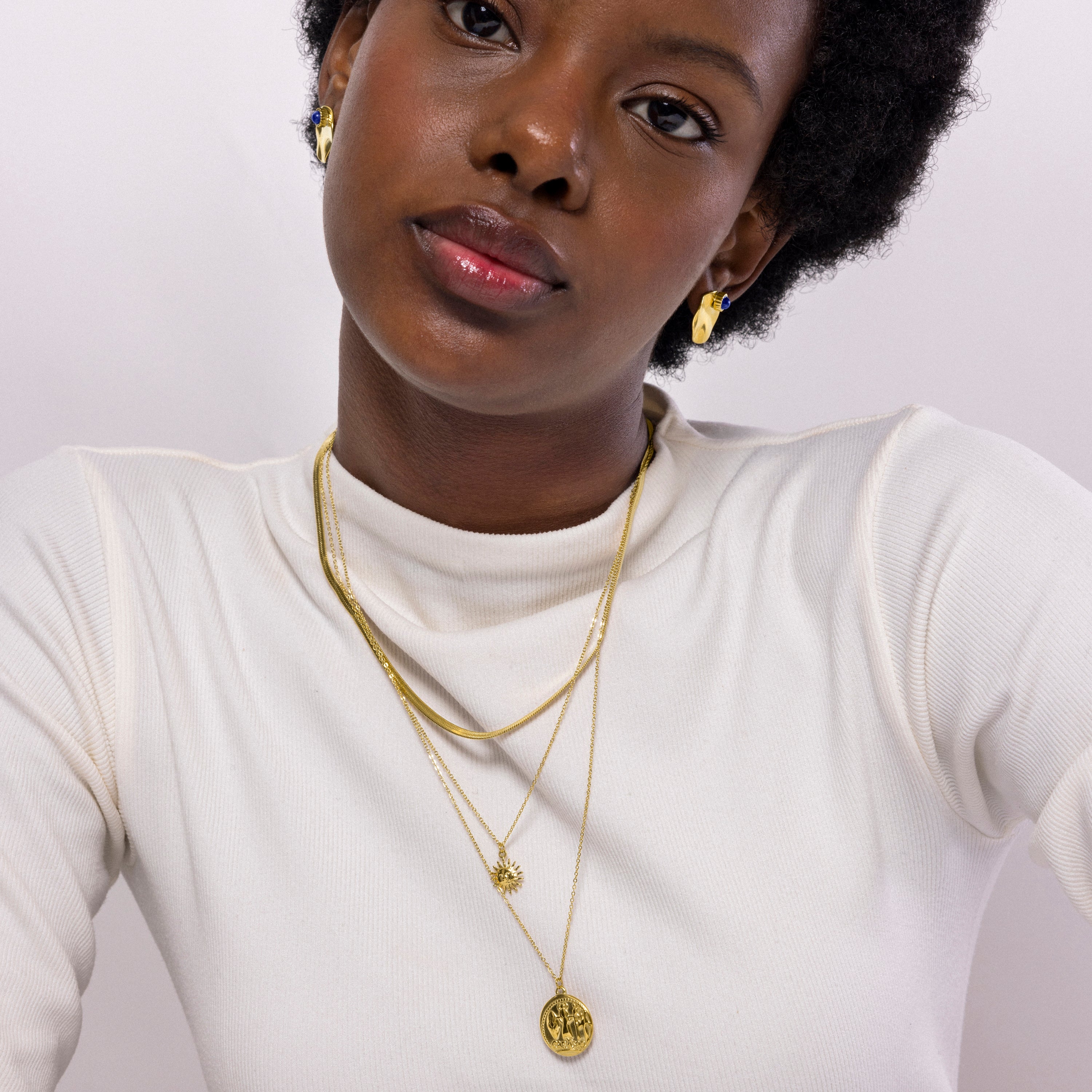 Rhodium-finished collar - Wiga