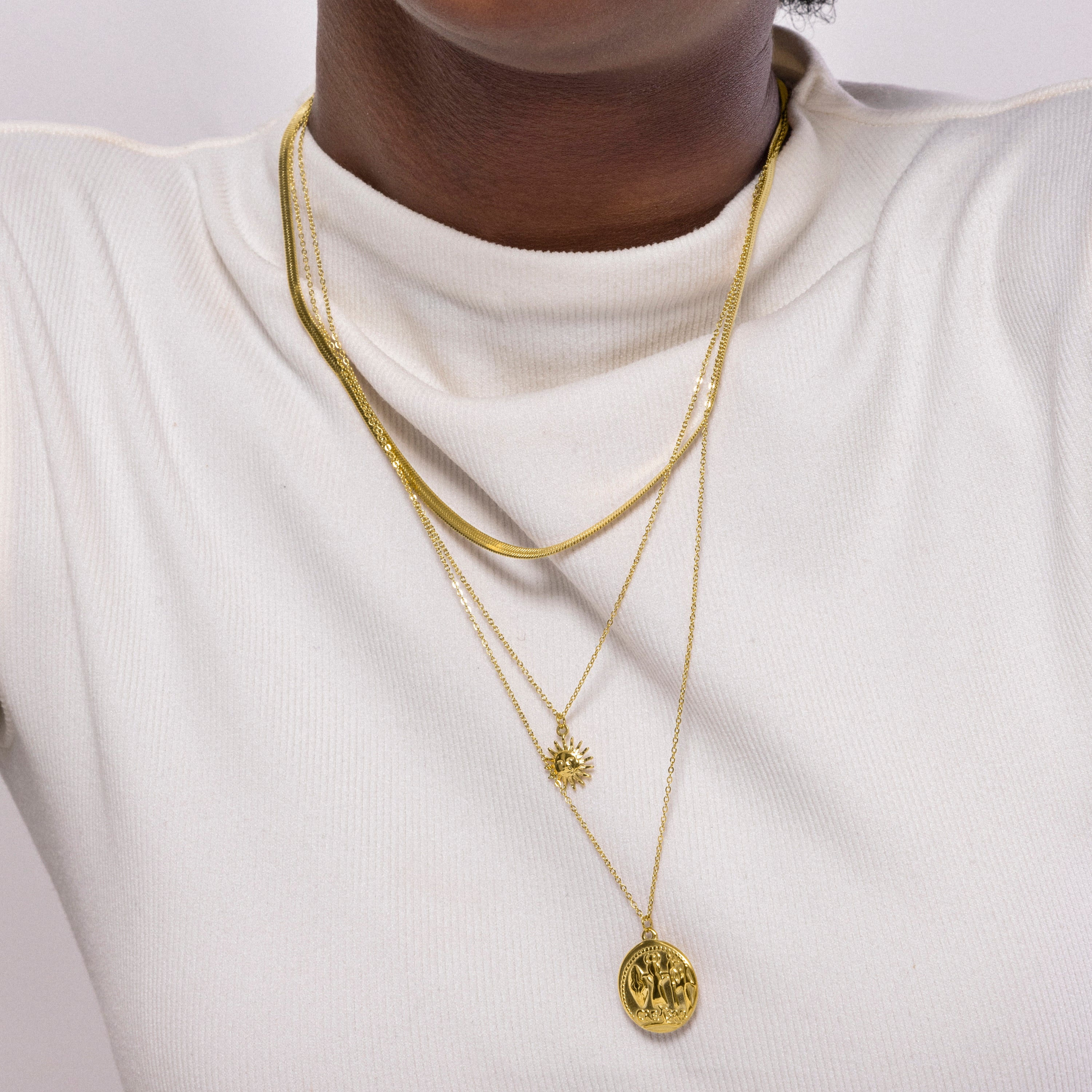 Rhodium-finished collar - Wiga