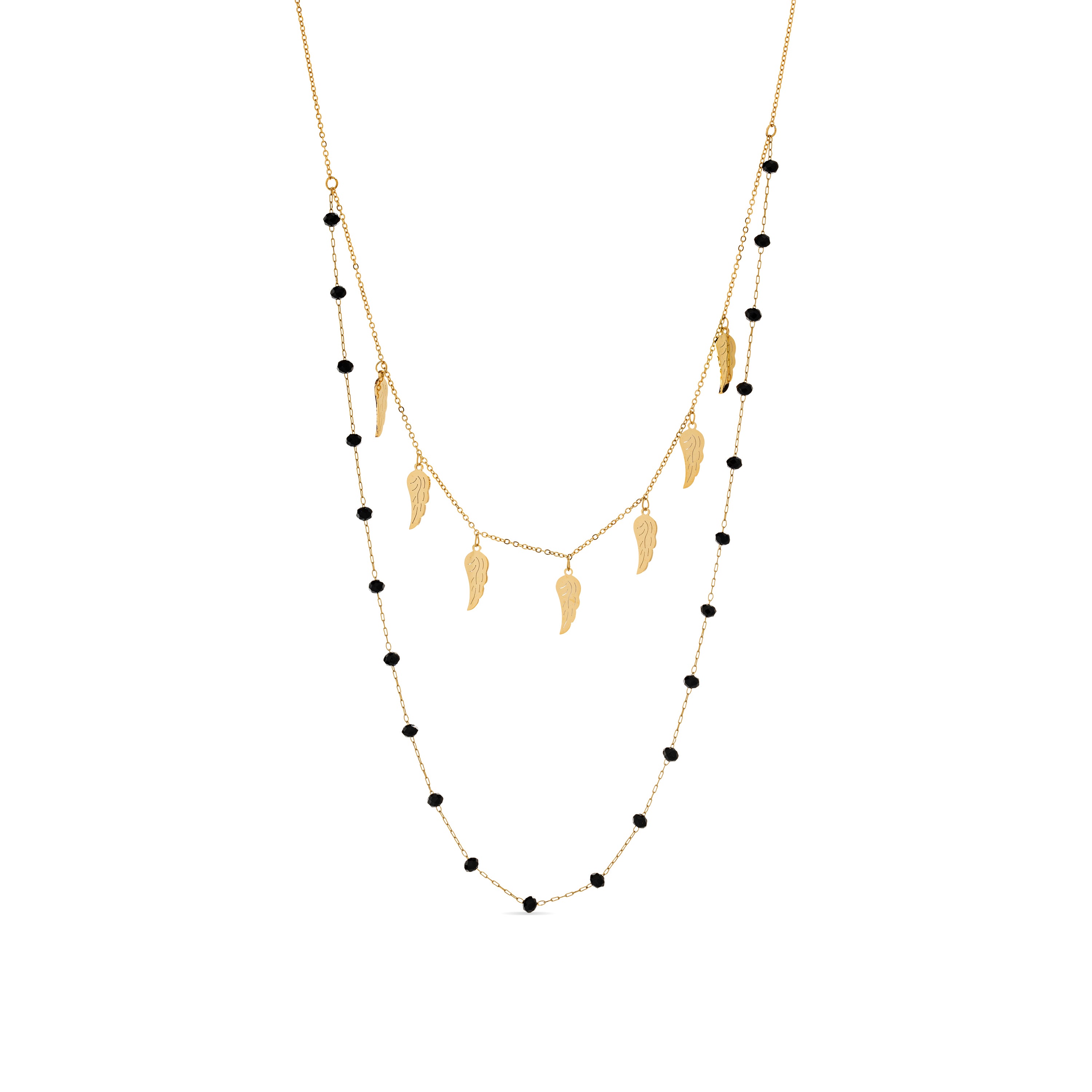 Collar de Onix acabado en oro amarillo 18K - Omka