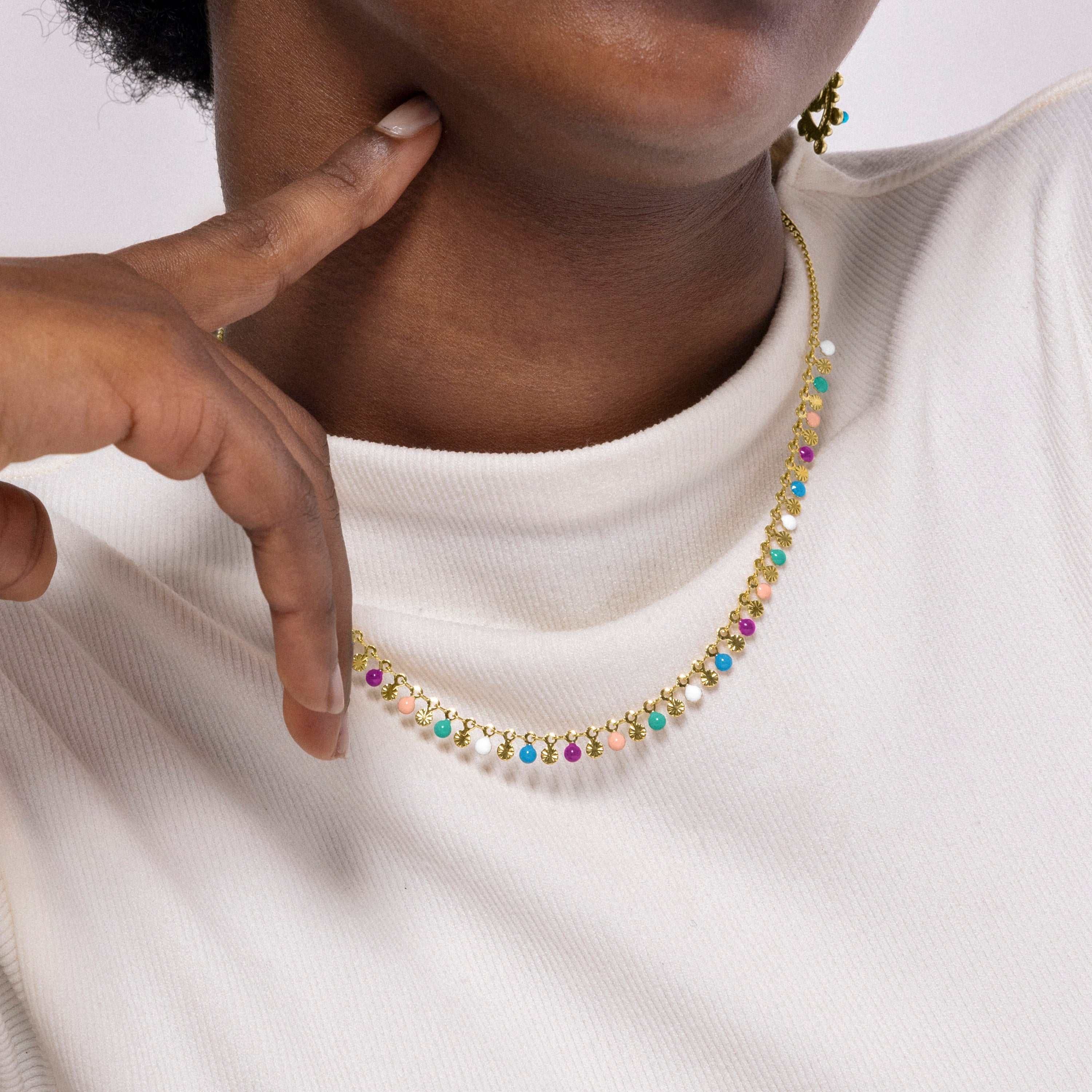 Colar acabado em ouro amarelo 18K - Haraim