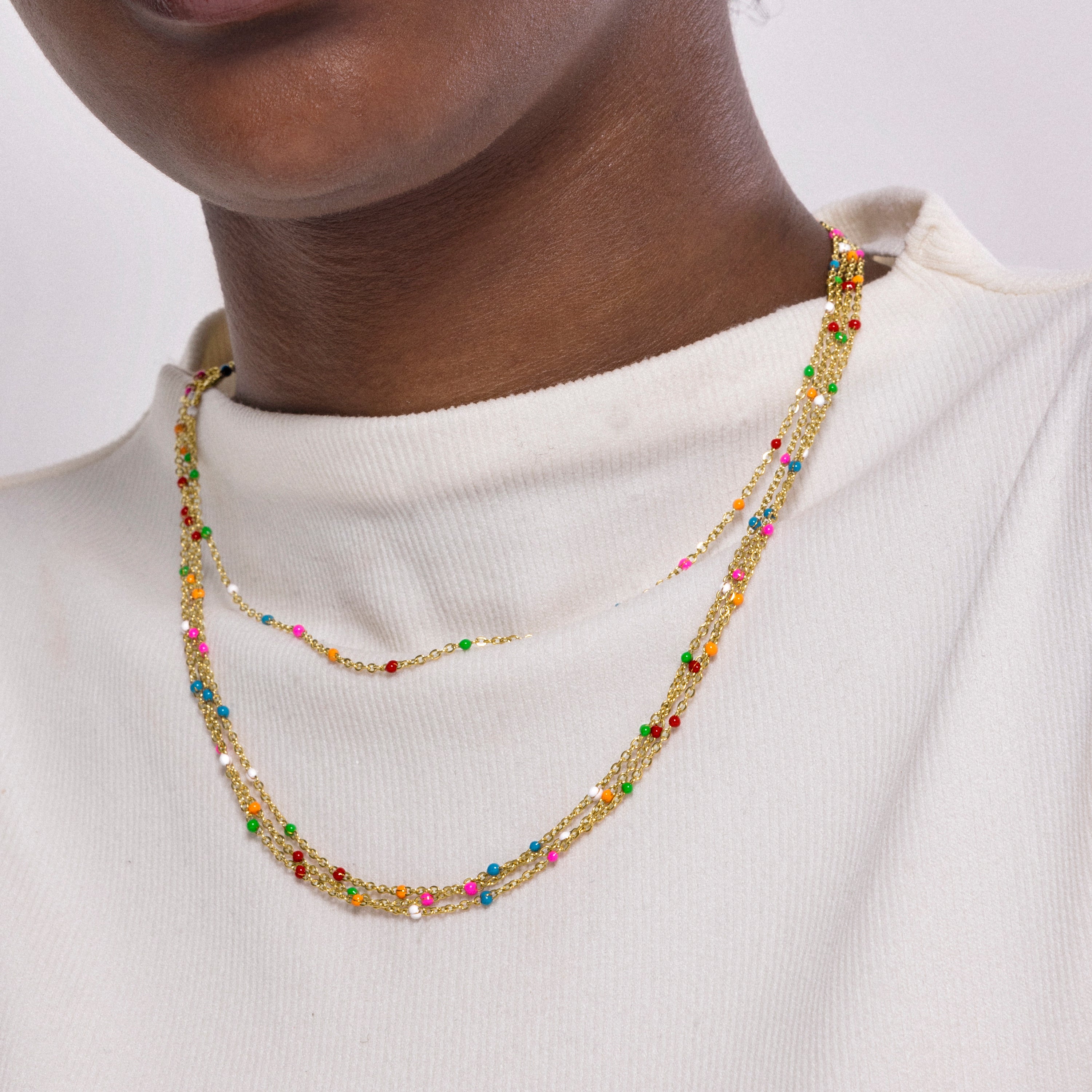 Collana finita in oro giallo 18K - Yao