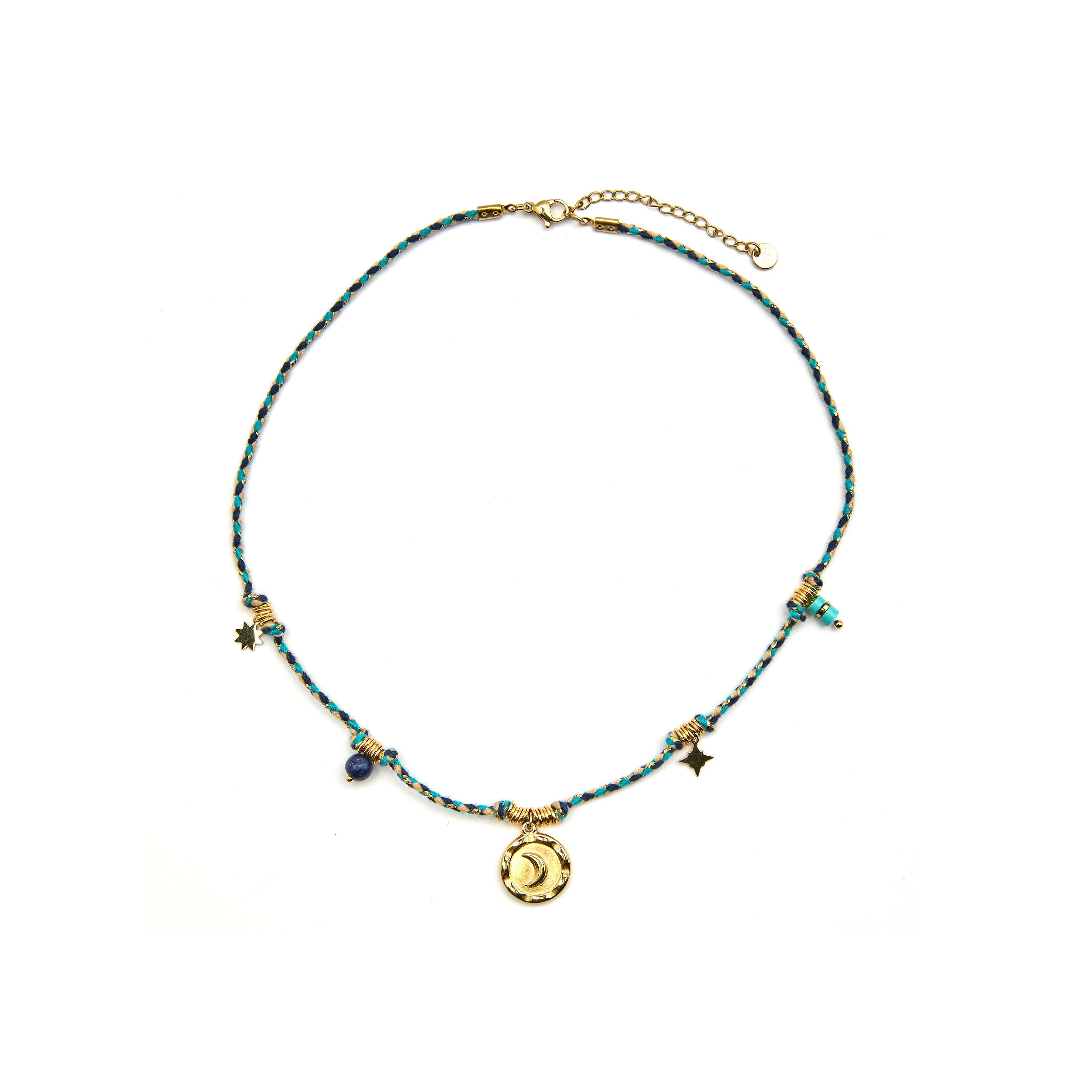 Dark Blue Crystal Necklace finished in 18k gold - Liskel