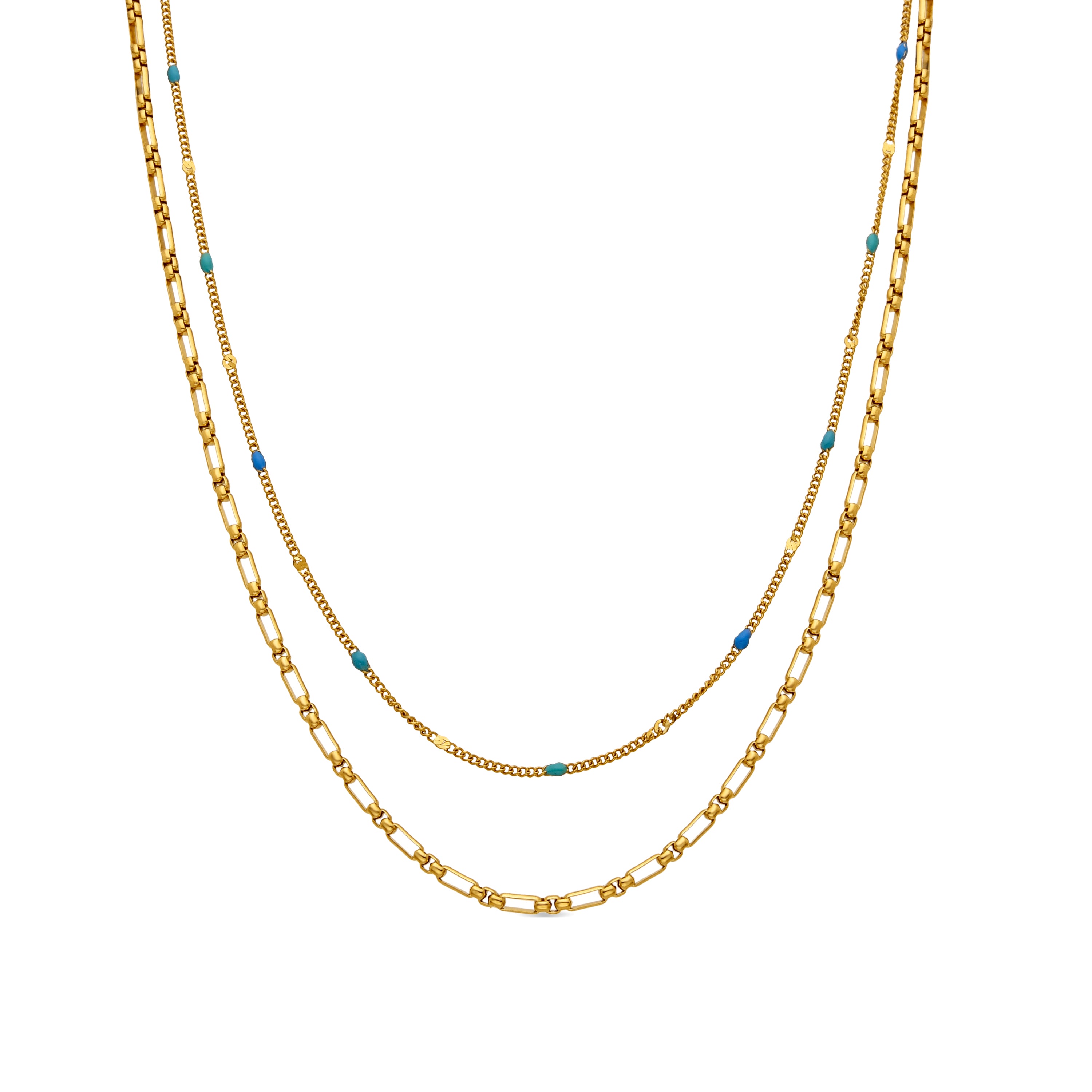 Collier avec laque multicolore finition or 18k - Cautar
