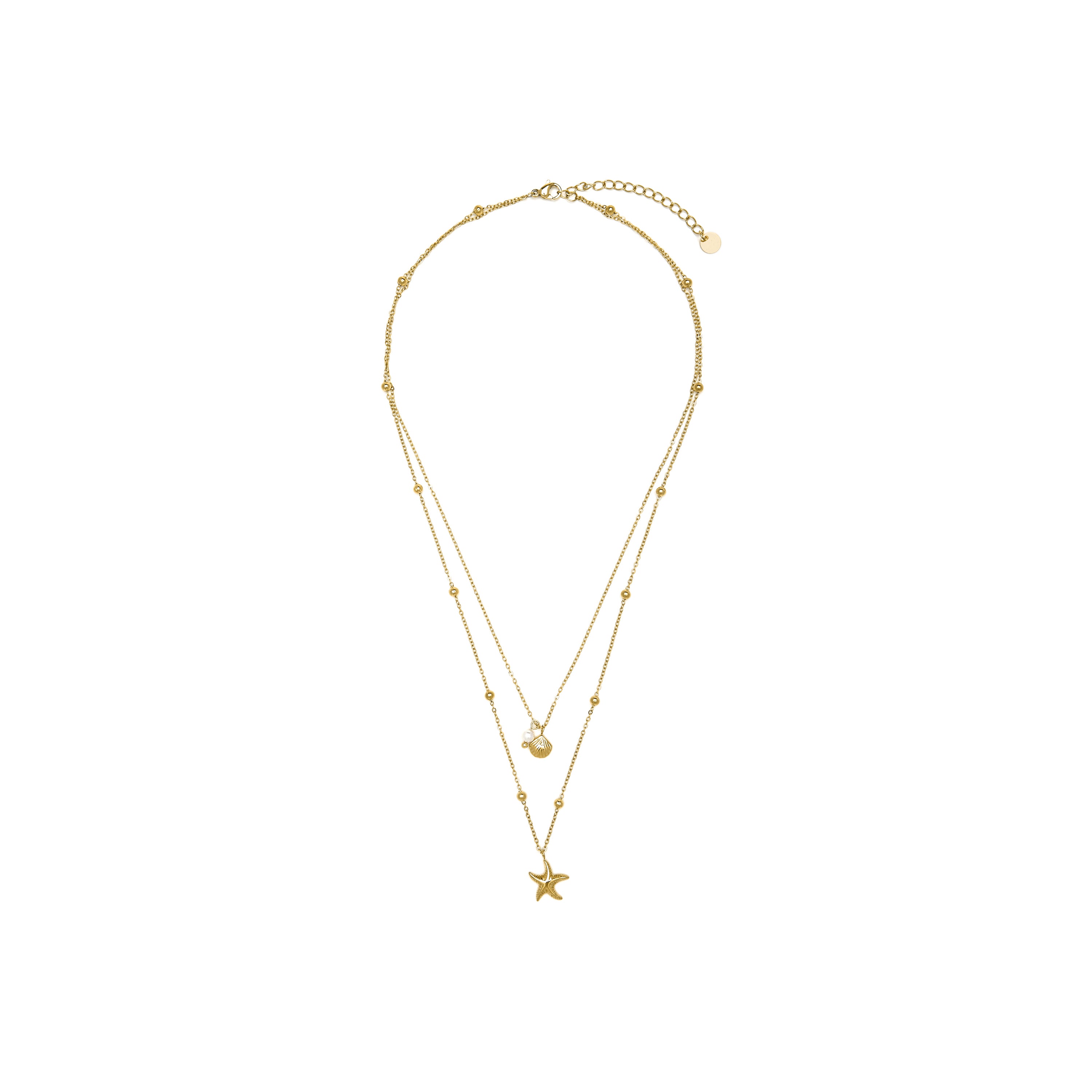 Collana finitura oro giallo 18k e Perla Bianca - Stik