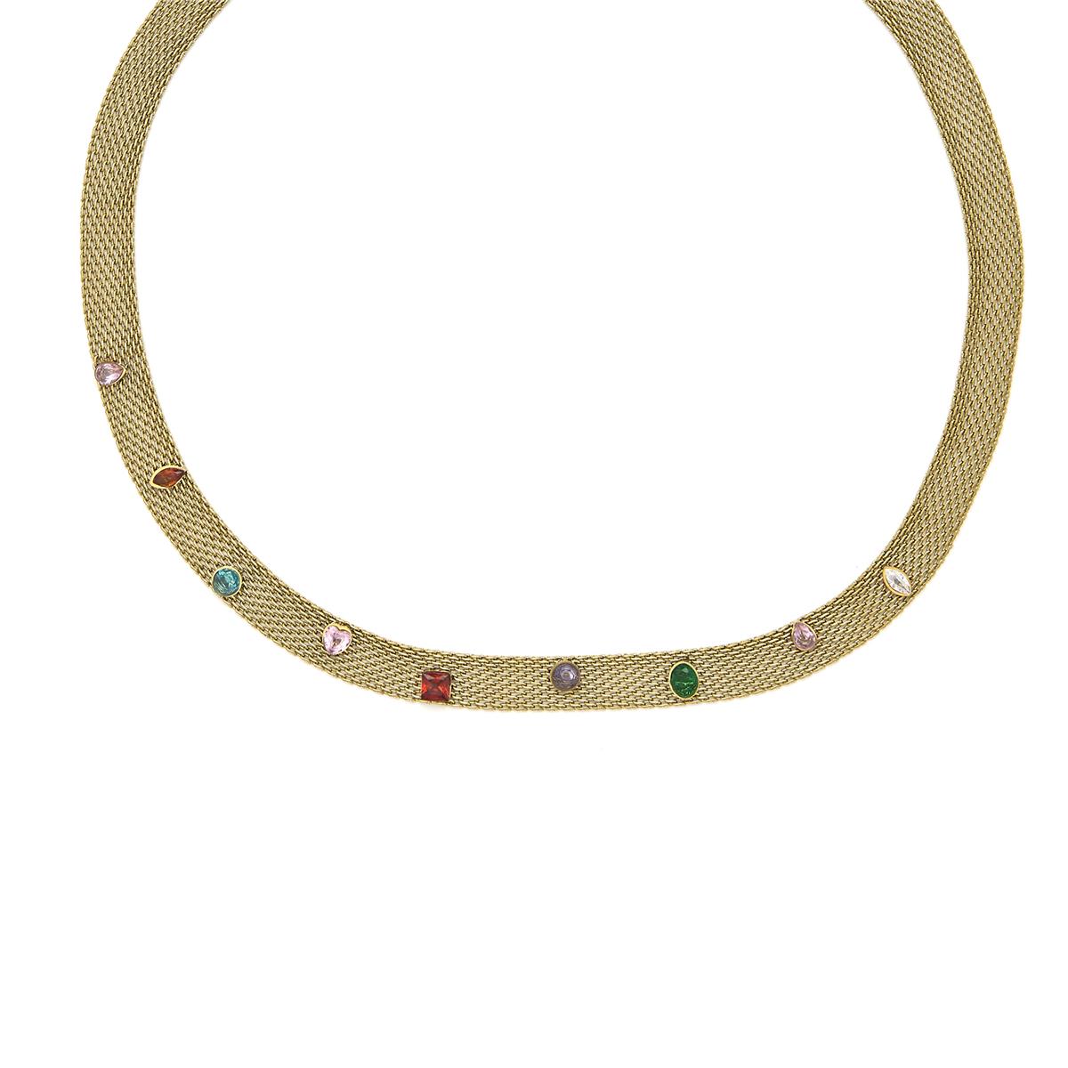 Collar de Circonita Multicolor acabado en oro amarillo 18k - Vaine