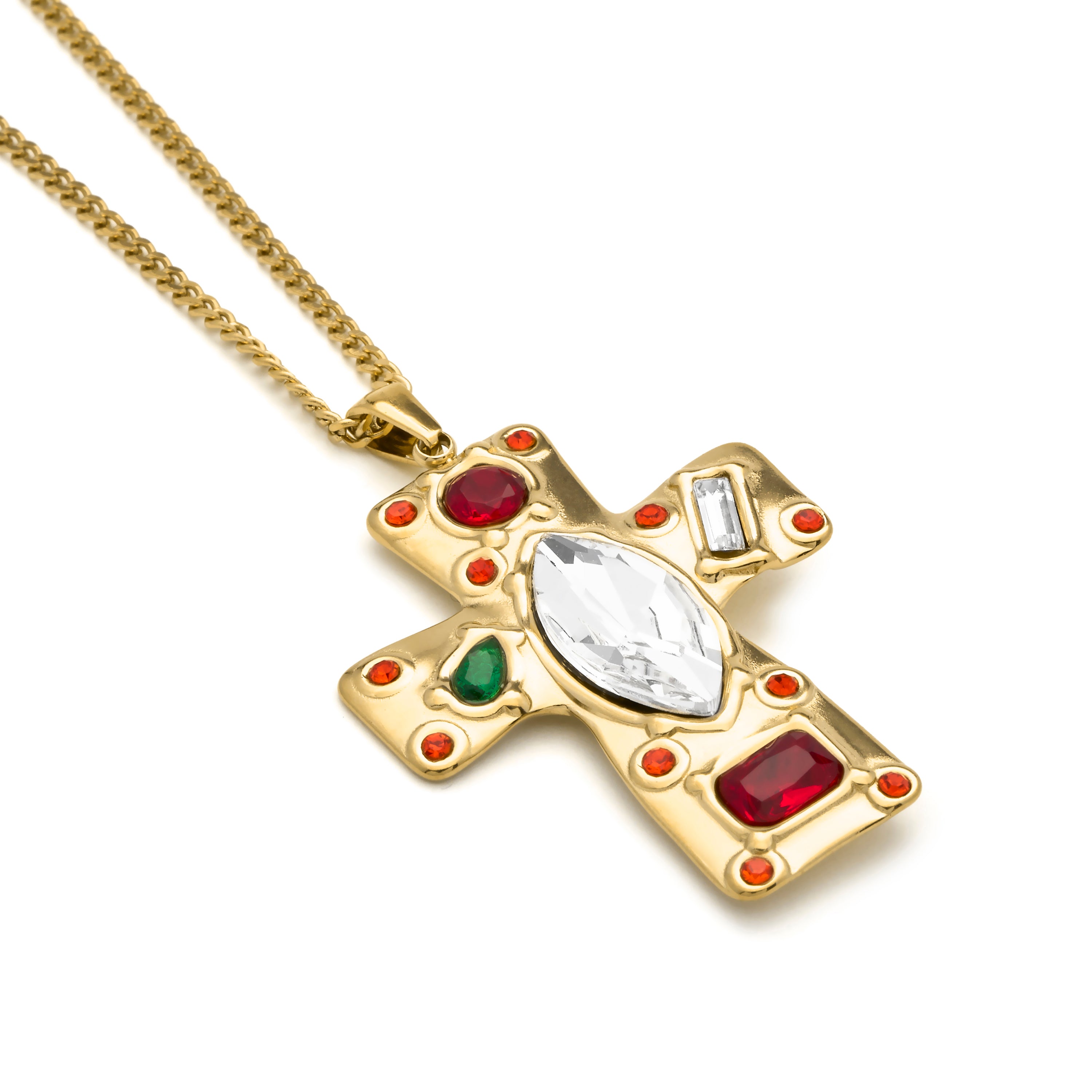 Mehrfarbige Zirkonia-Halskette mit 18k Gelbgold-Finish - Overy