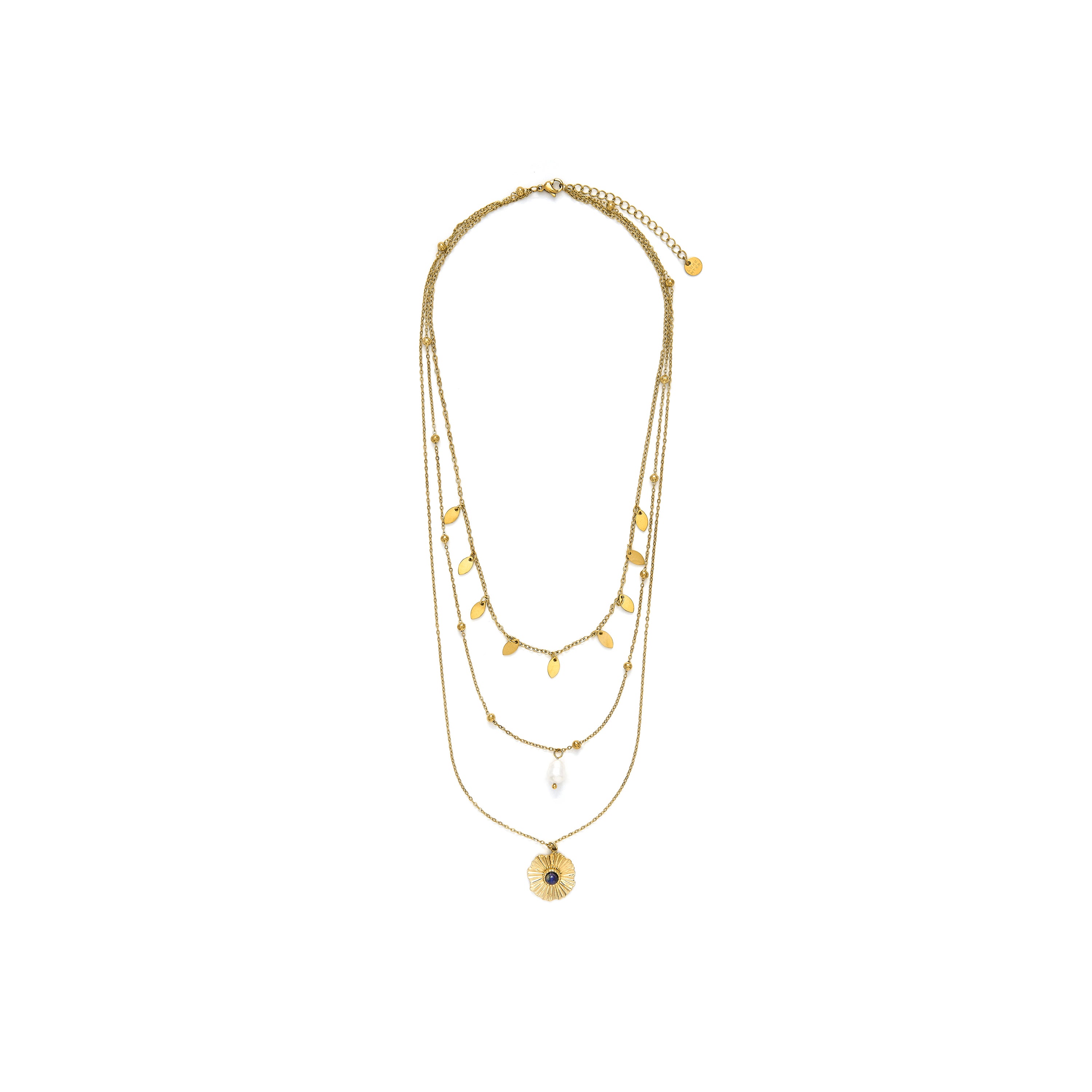 Colar de Perla Blanca acabado em ouro amarelo 18k - Kixo