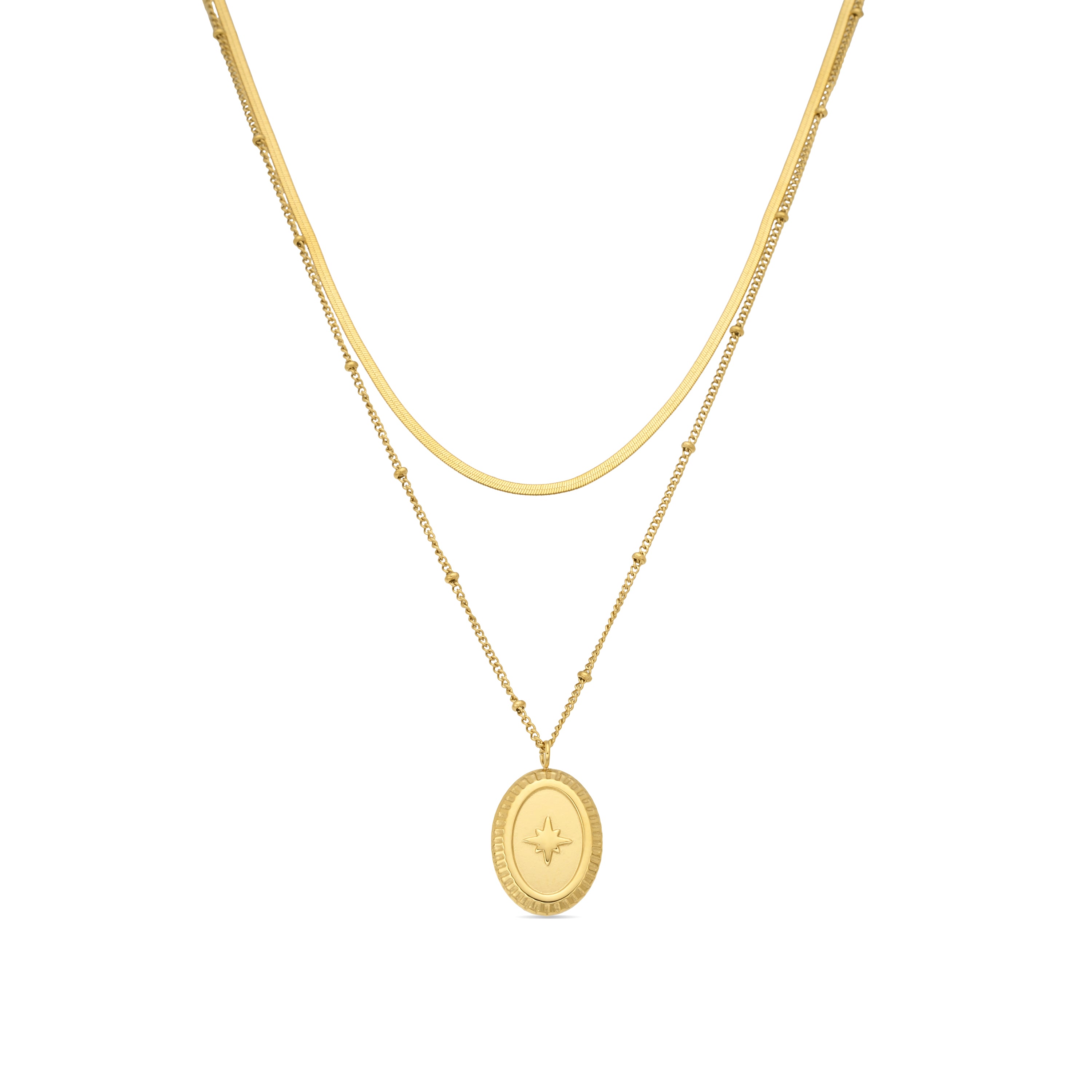 Collier en zircon brillant finition or jaune 18k - Laiwan