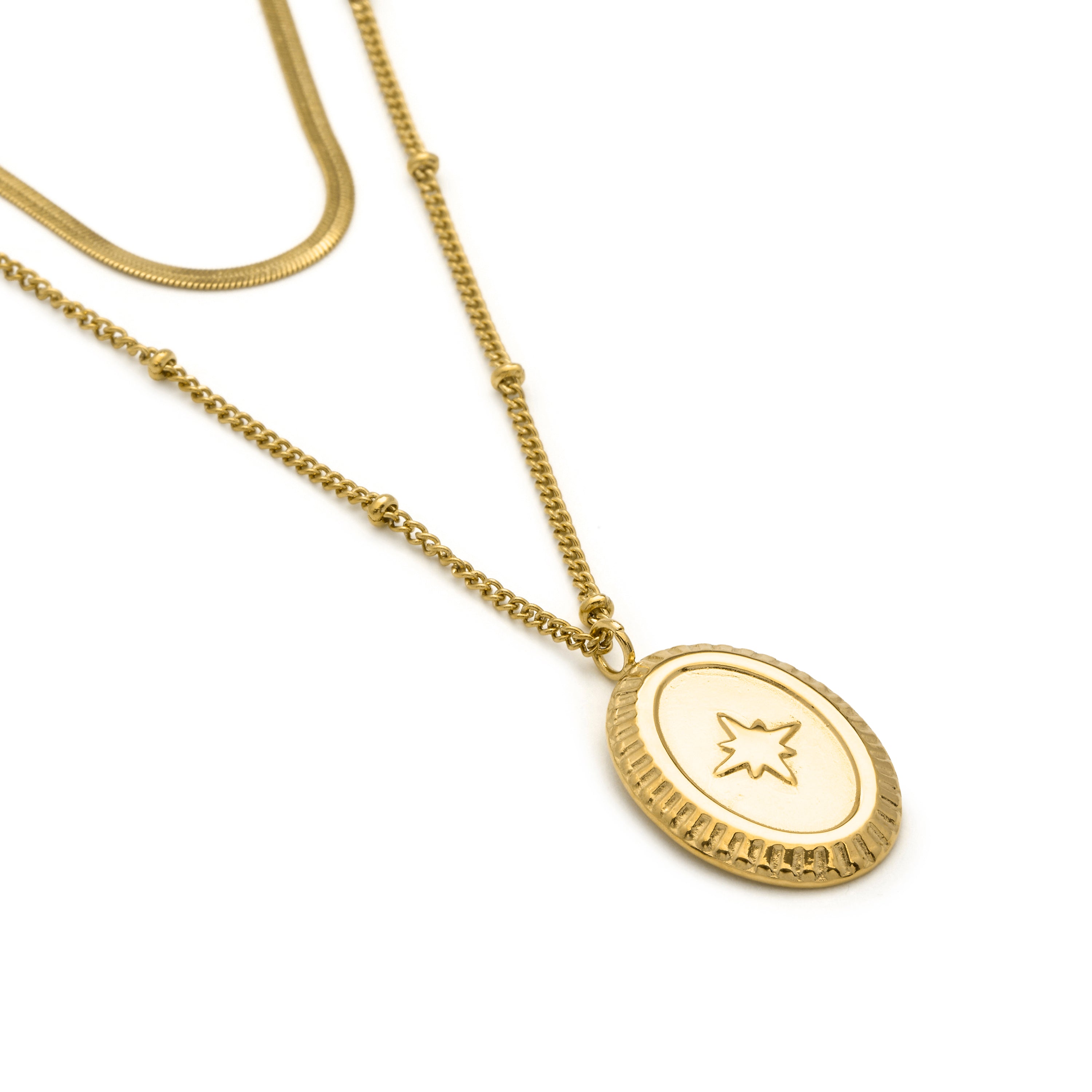 Bright Zirconia Necklace finished in 18k yellow gold - Laiwan