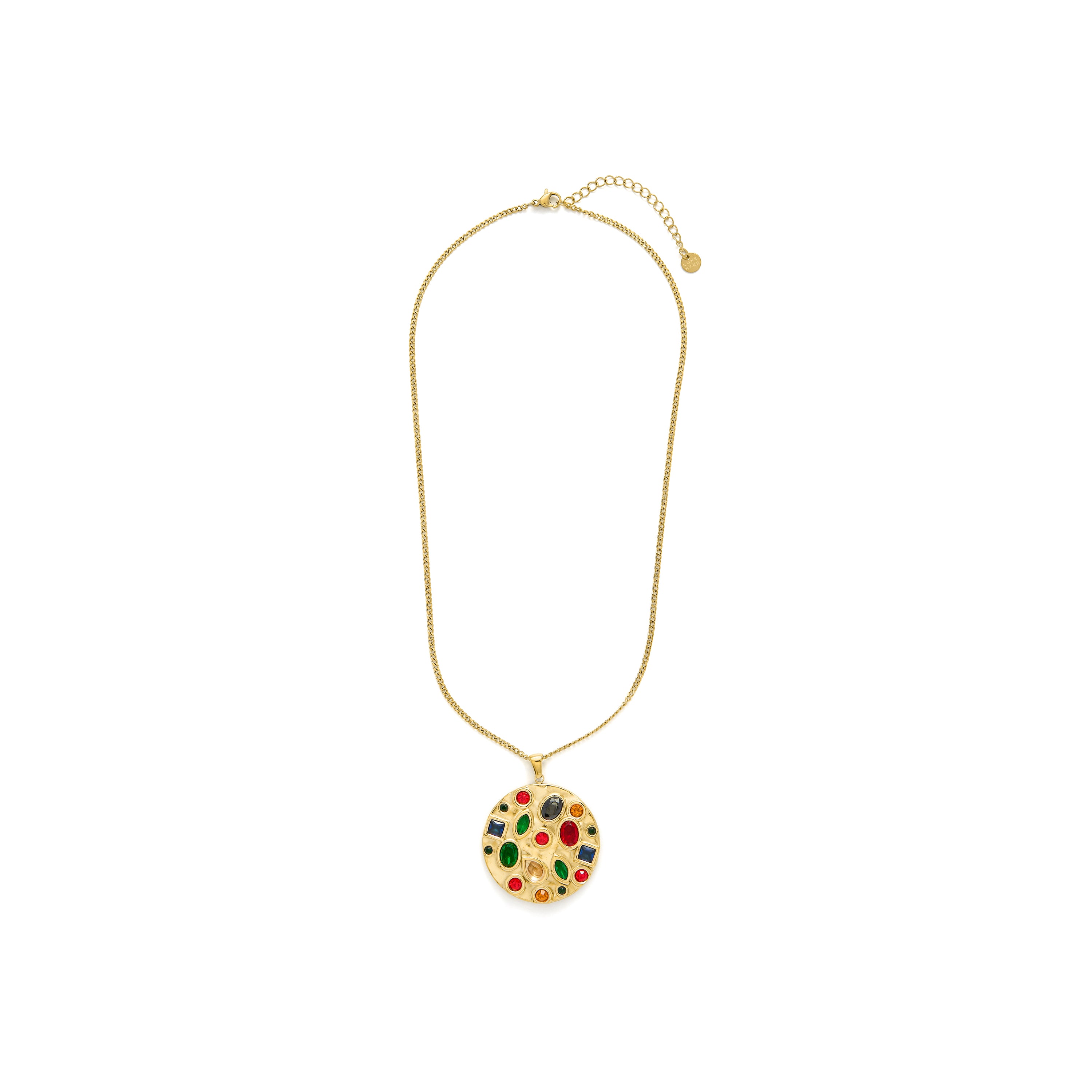 Multicolor Hydrothermal Quartz Necklace finished in 18k Yellow Gold - Fansya
