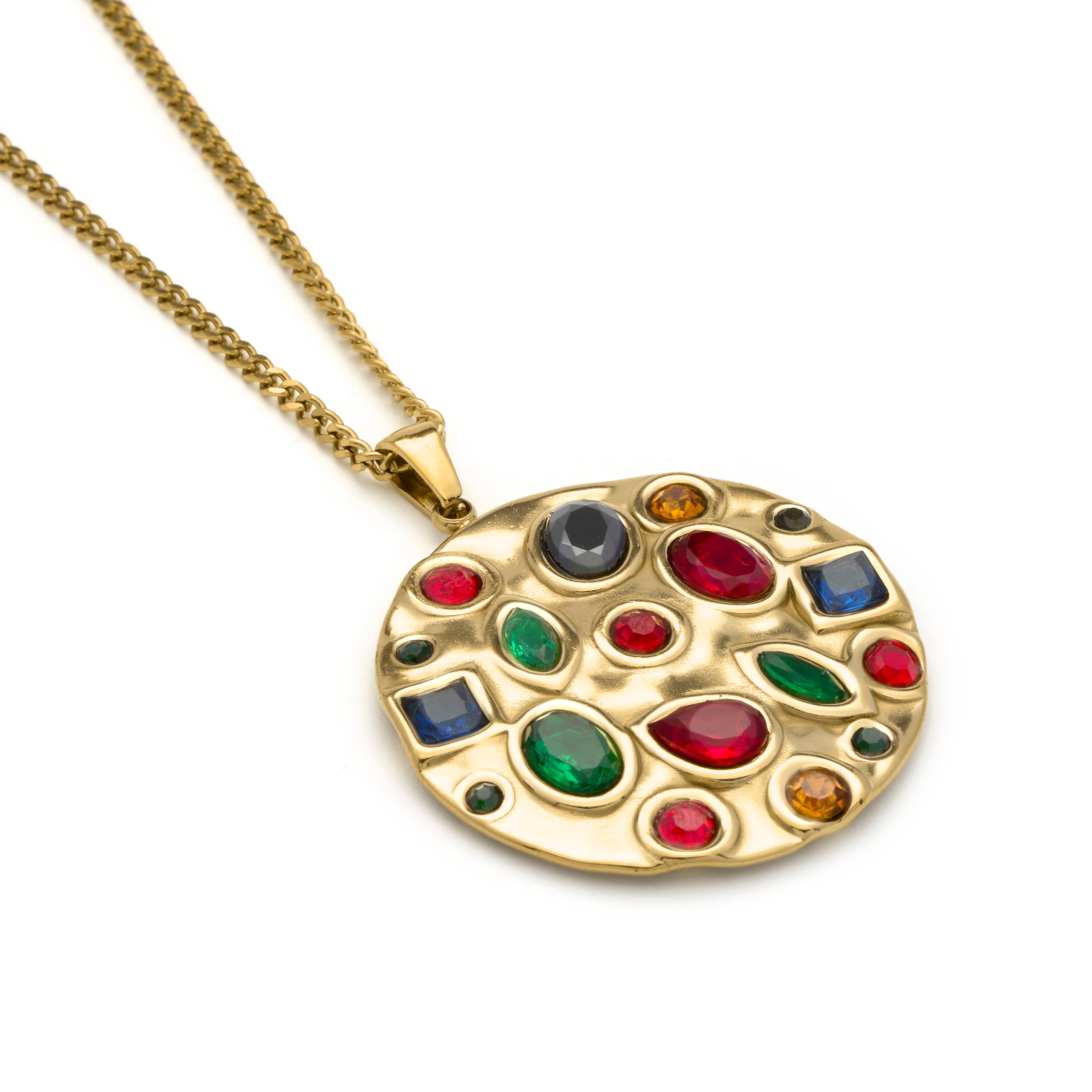 Multicolor Hydrothermal Quartz Necklace finished in 18k Yellow Gold - Fansya