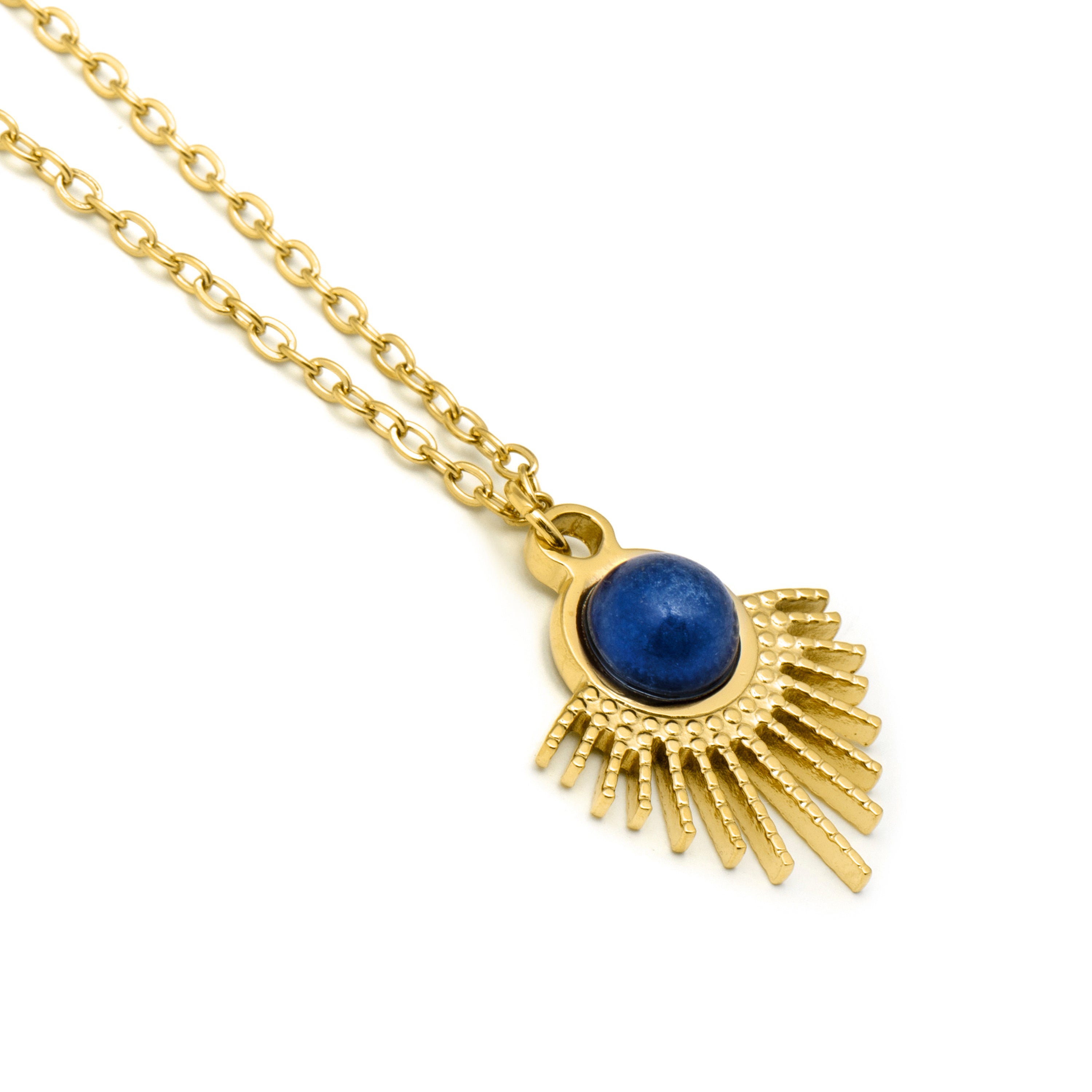 Collar de Lapislazuli Natural acabado en oro amarillo 18k - Ankyo