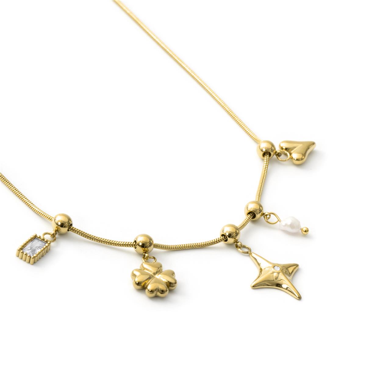18k Yellow Gold Finished Sparkling Cubic Zirconia Necklace - Radlo