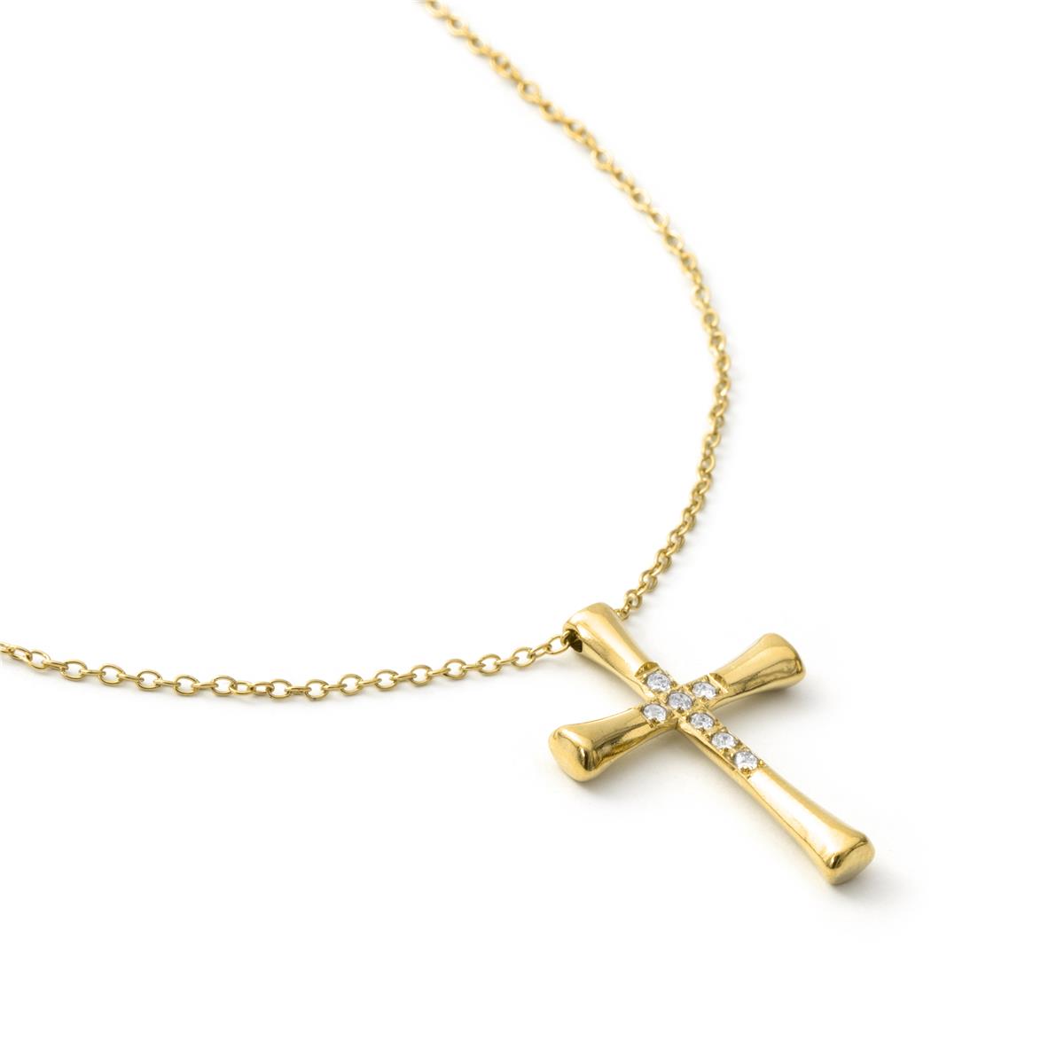 Colar de Zircónia Brilhante com acabamento em ouro amarelo 18k - Busit