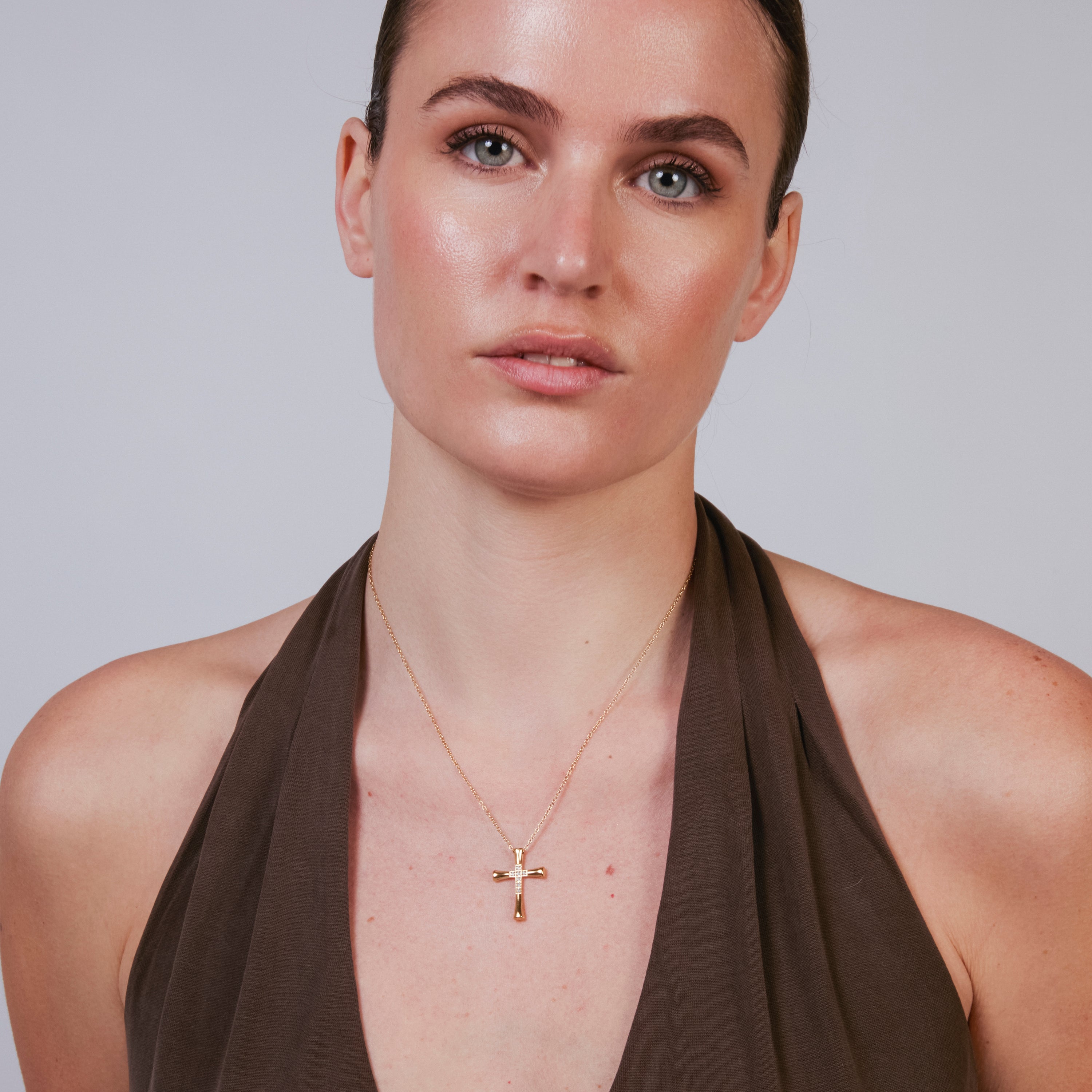 Colar de Zircónia Brilhante com acabamento em ouro amarelo 18k - Busit