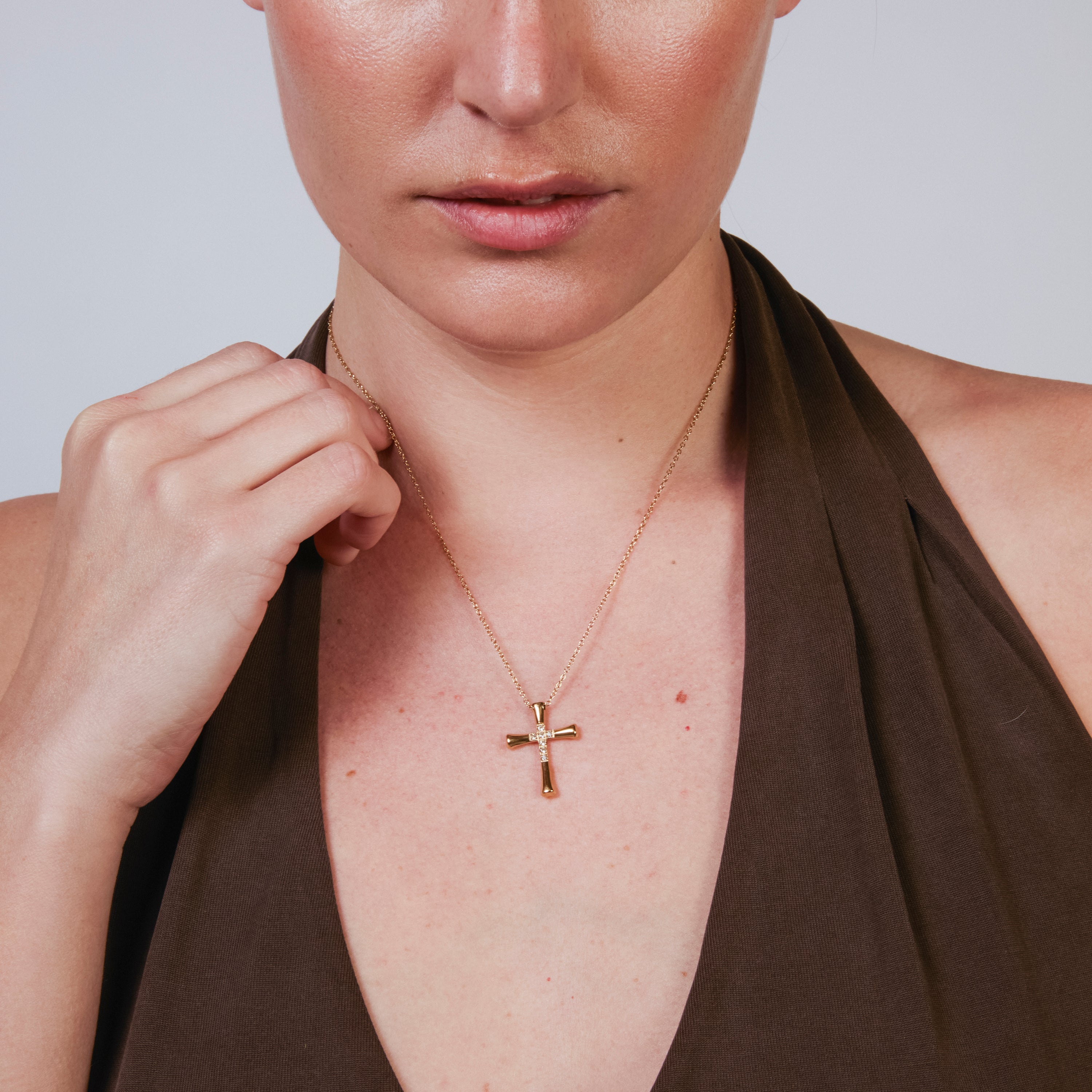 Colar de Zircónia Brilhante com acabamento em ouro amarelo 18k - Busit