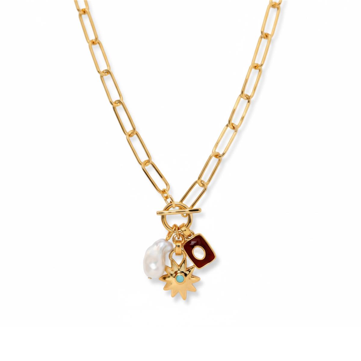 Collar de Perla Blanca acabado en oro amarillo de 18k - Irath