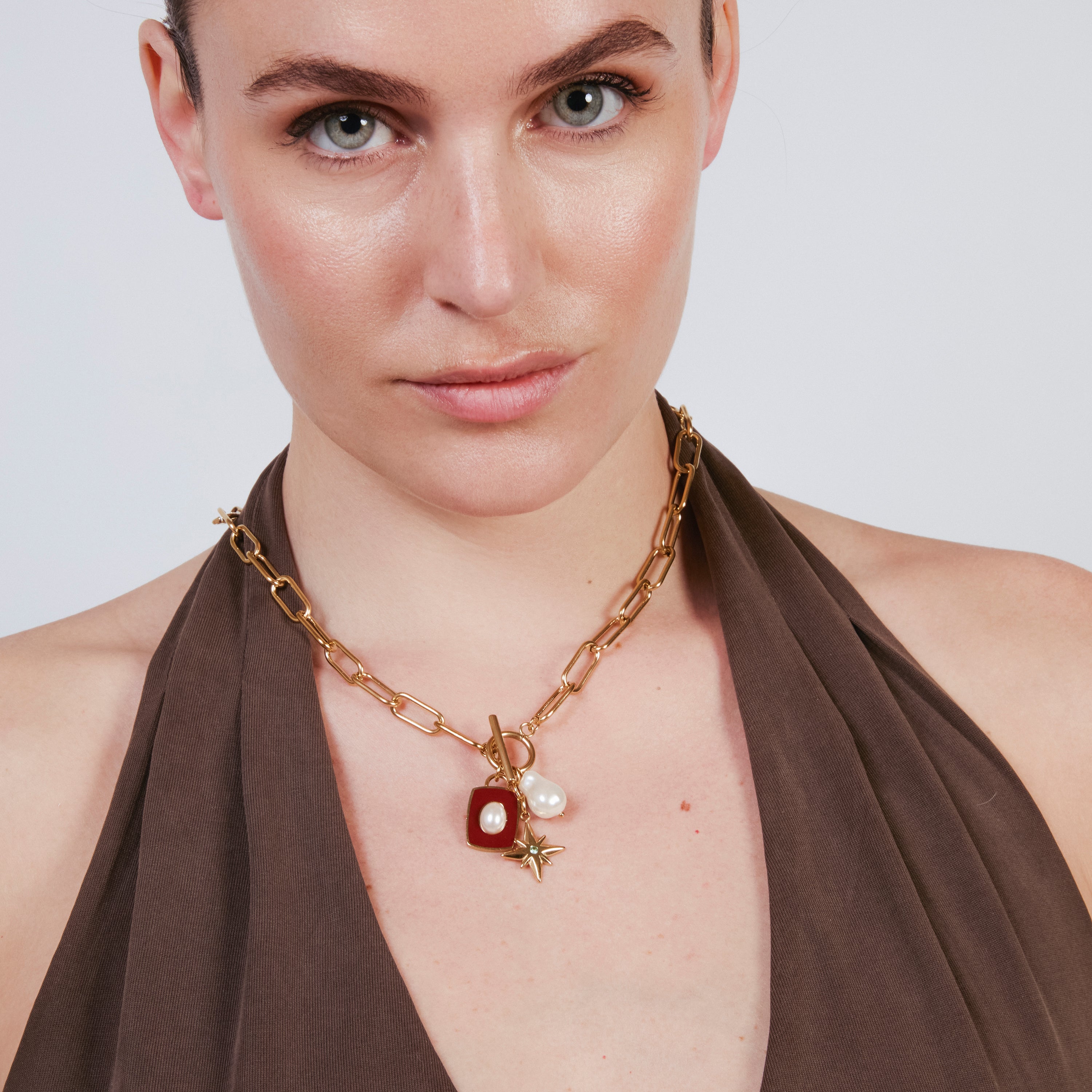 Collar de Perla Blanca acabado en oro amarillo de 18k - Irath