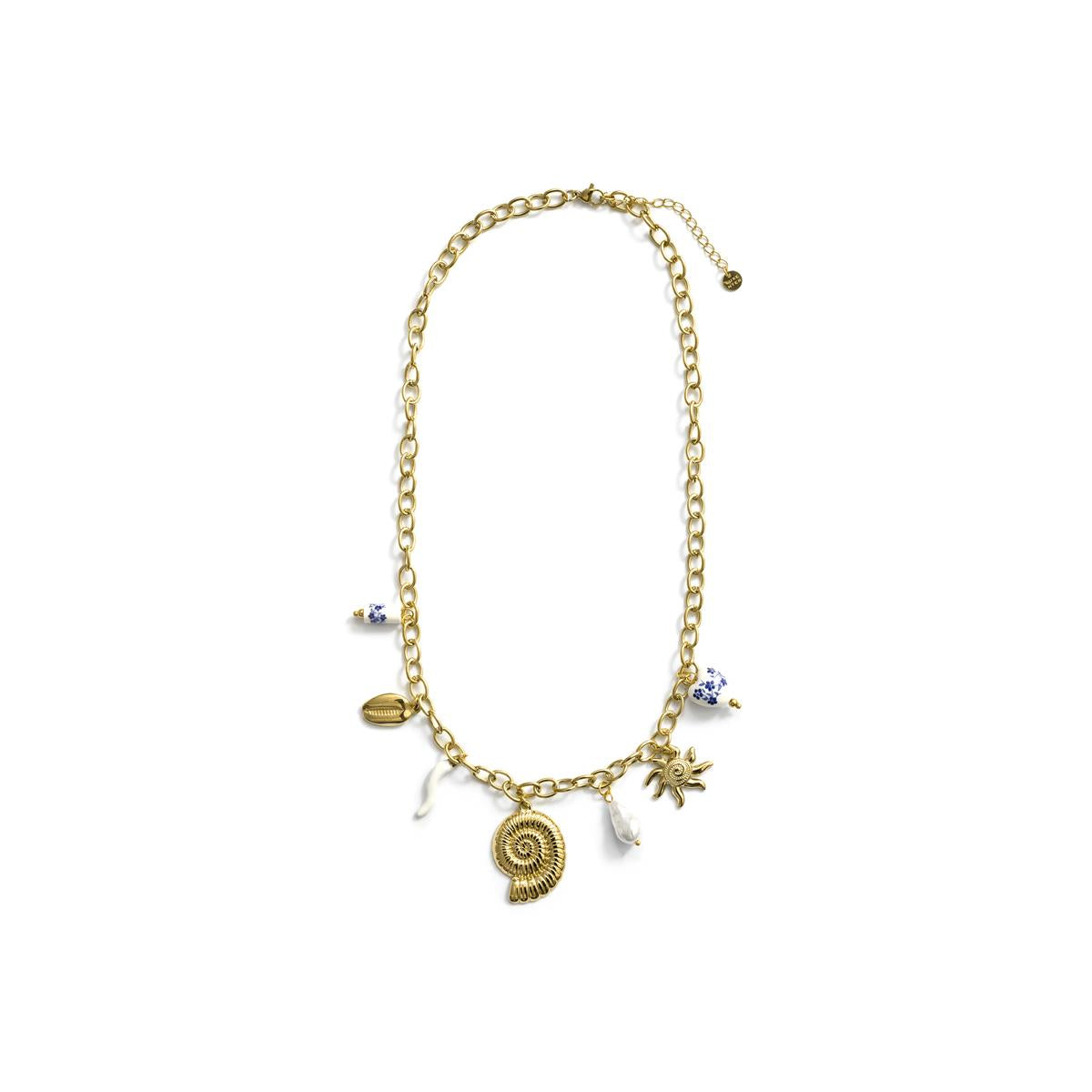 Collar de Perla Blanca acabado en oro amarillo de 18k - Ribeleg