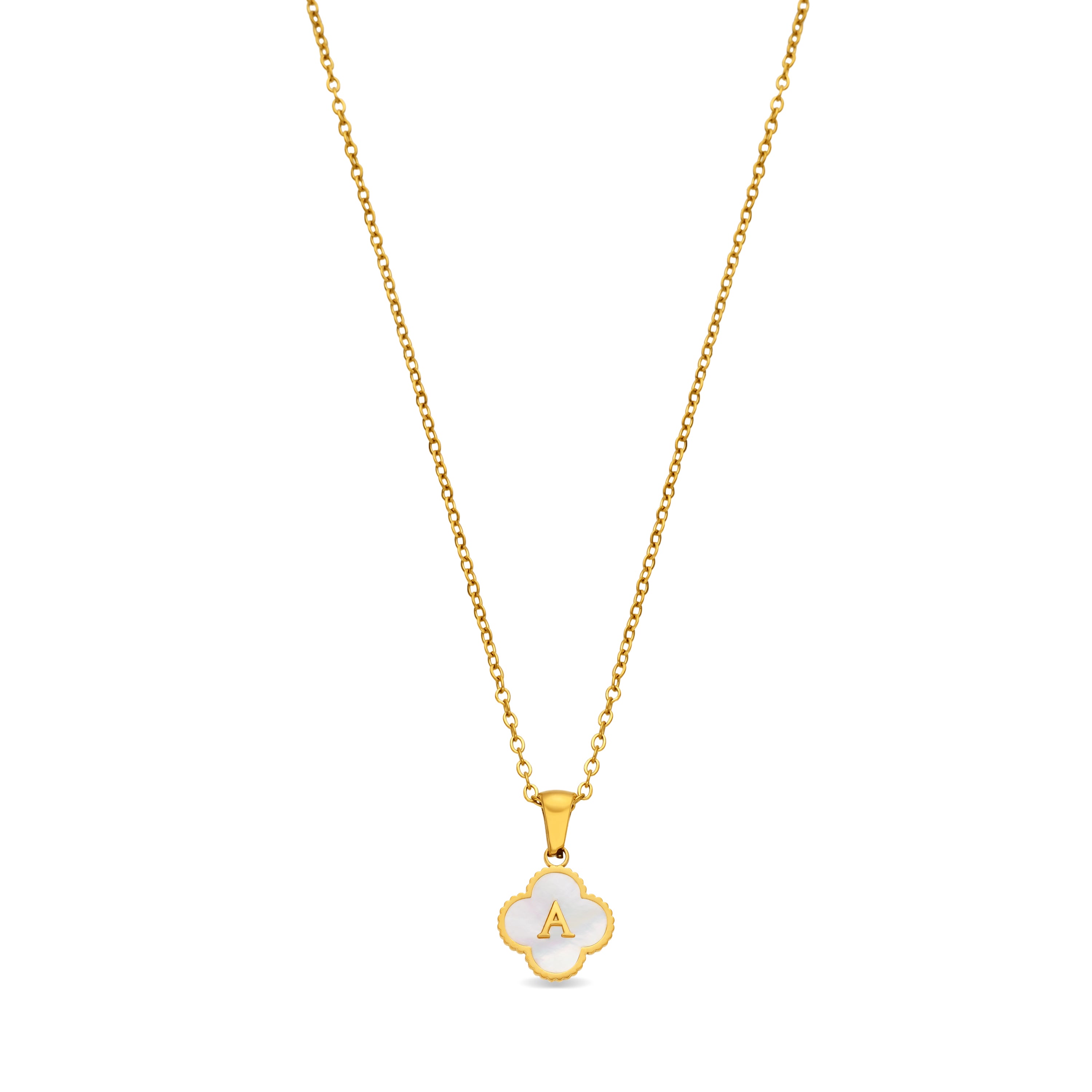 Collana in Madreperla Bianca con finitura in oro giallo 18K - Alphabet
