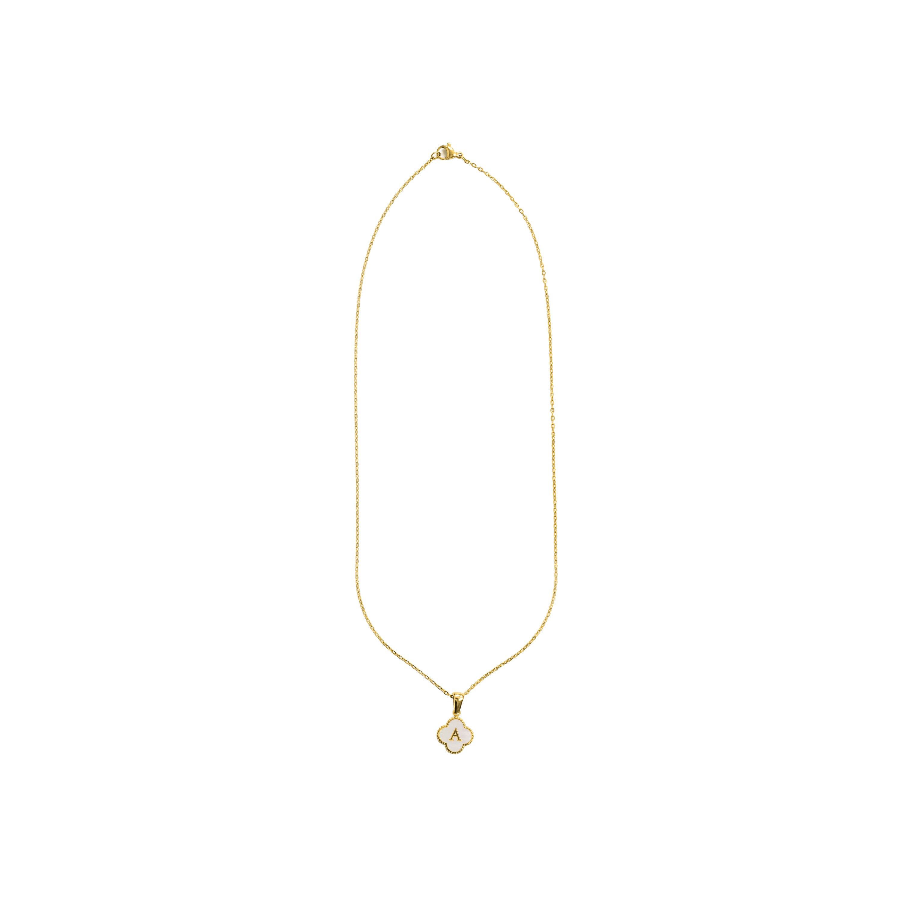 Collana in Madreperla Bianca con finitura in oro giallo 18K - Alphabet