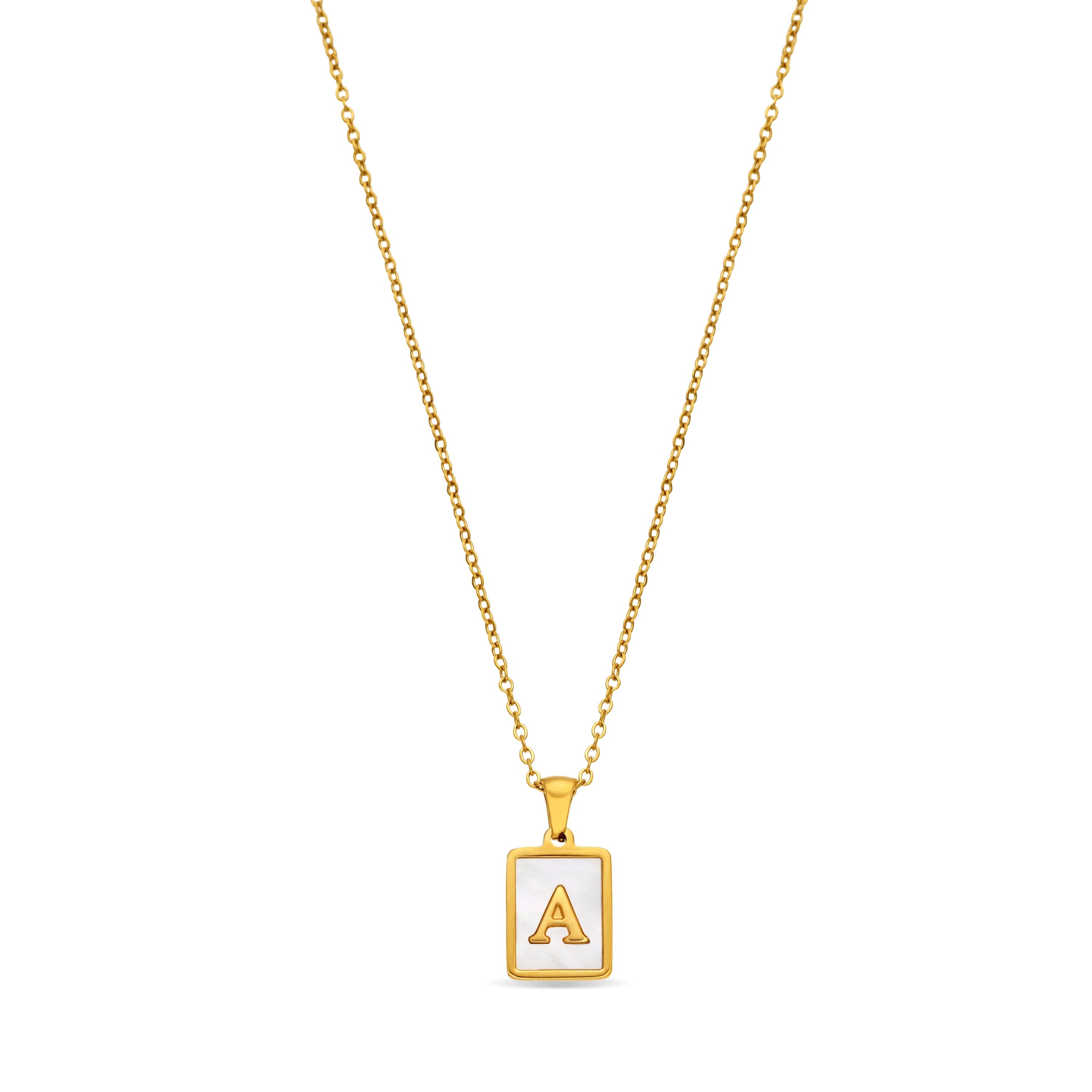 Collana in Madreperla Bianca con finitura in oro giallo 18K - Alphabet