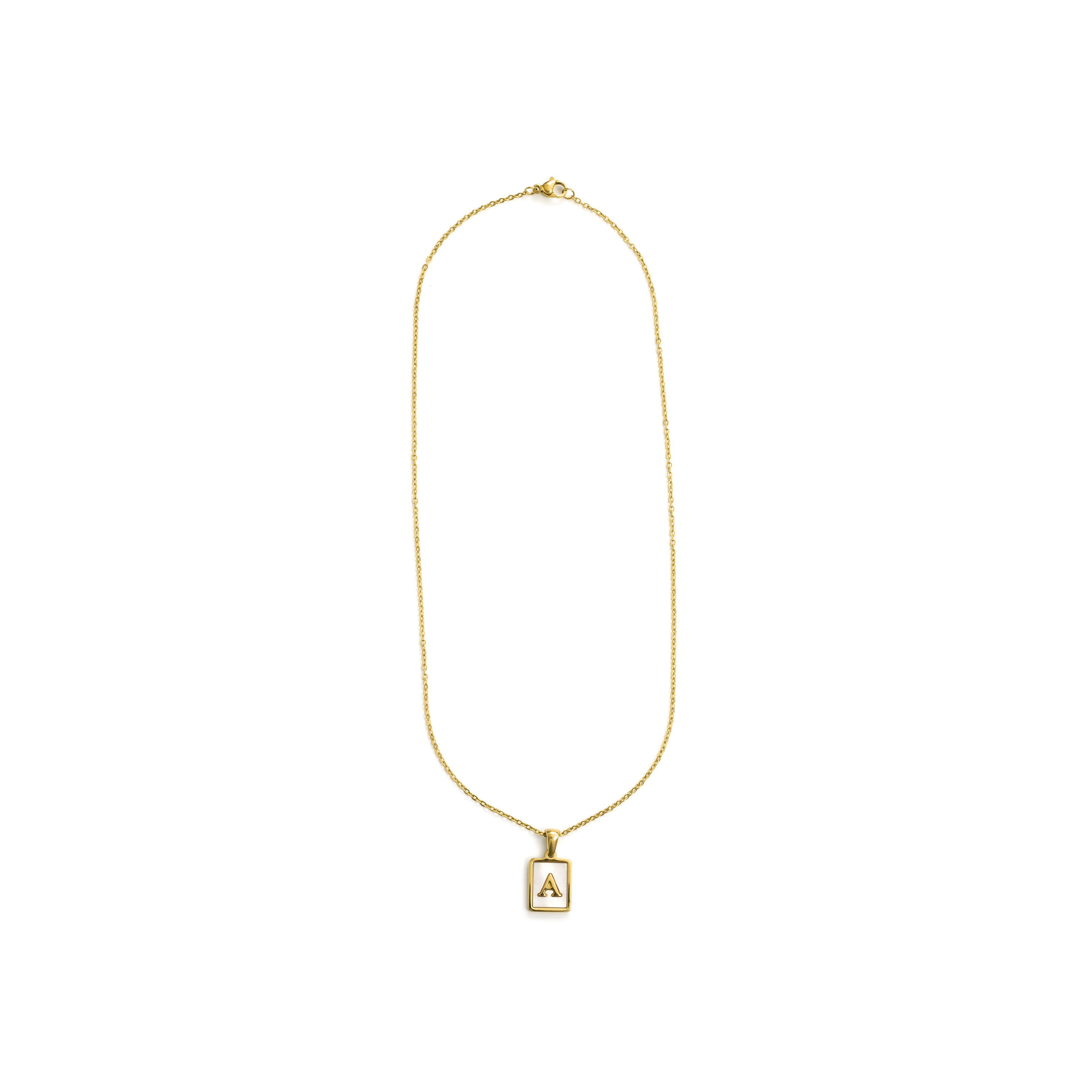 Collana in Madreperla Bianca con finitura in oro giallo 18K - Alphabet
