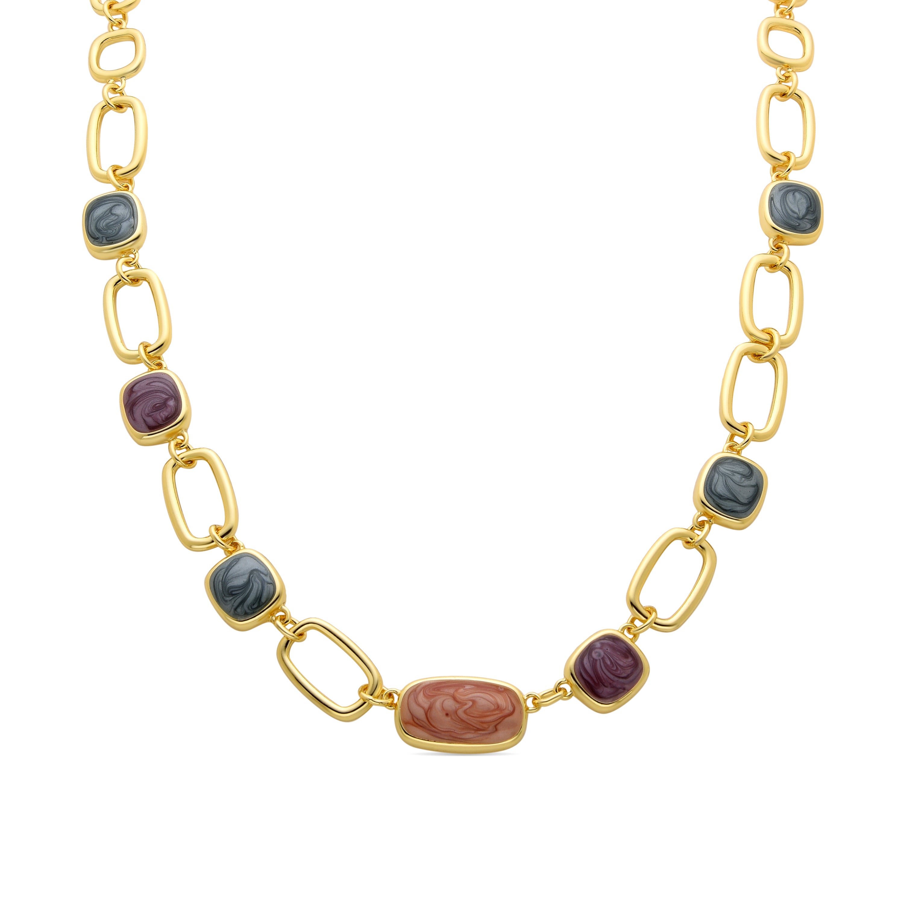 Collar de Resina Multicolor acabado en oro amarillo 18K - Orzur