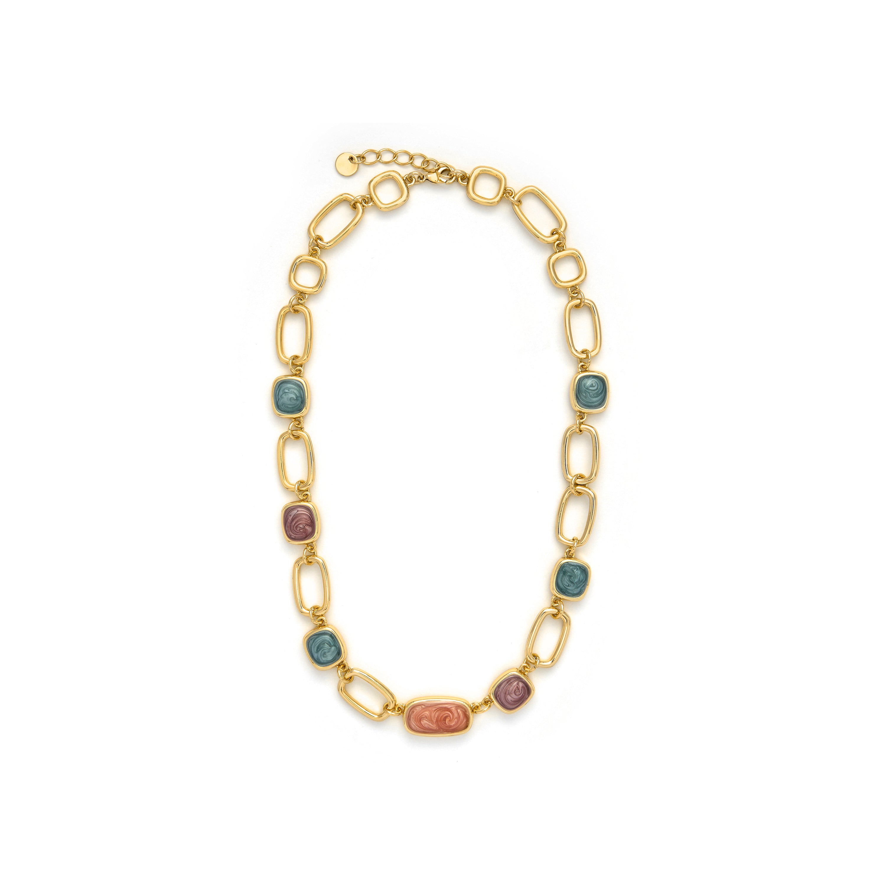 Collar de Resina Multicolor acabado en oro amarillo 18K - Orzur