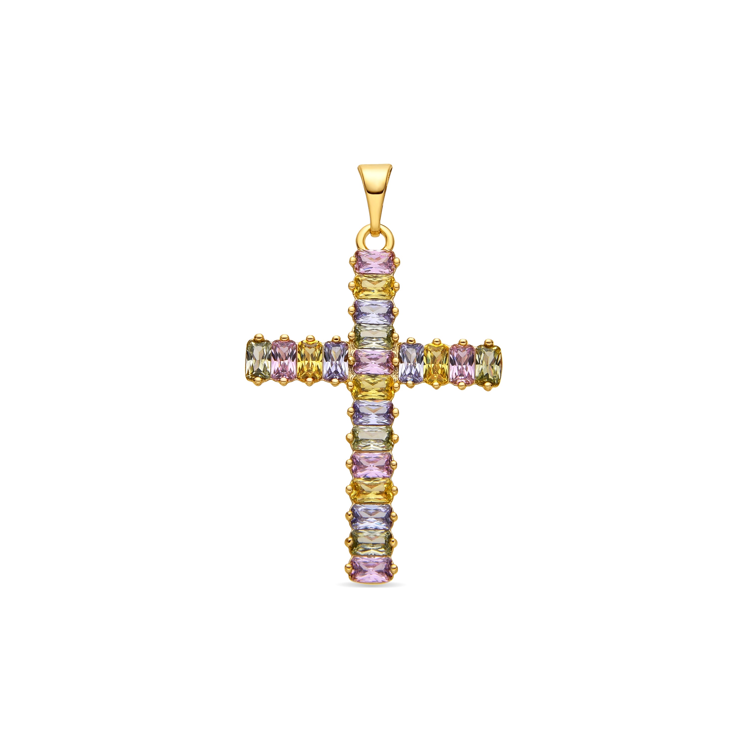 Collier avec zircon multicolore finition or 18k - Casiro
