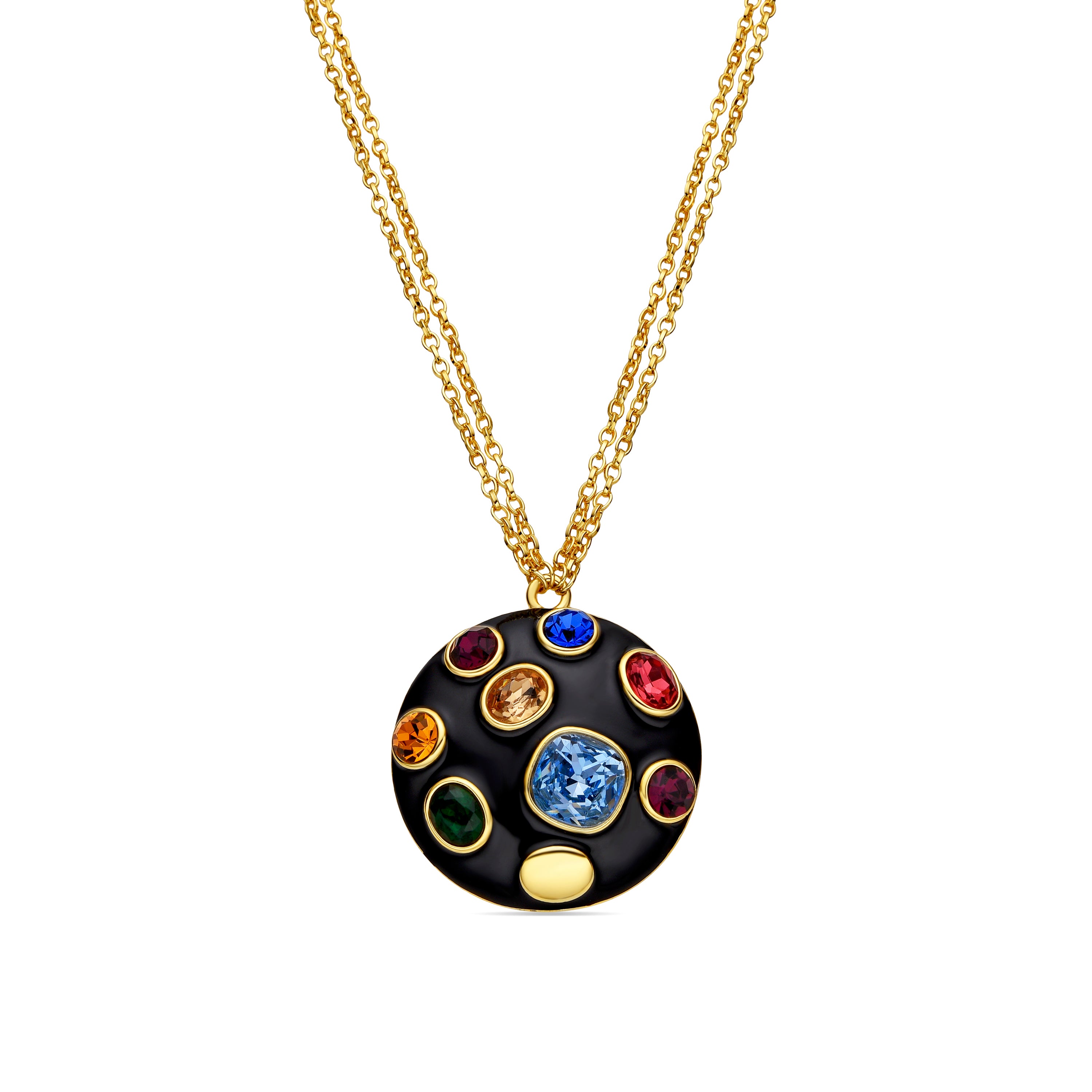 Necklace with Black Lacquer finished in 18k gold - Yever