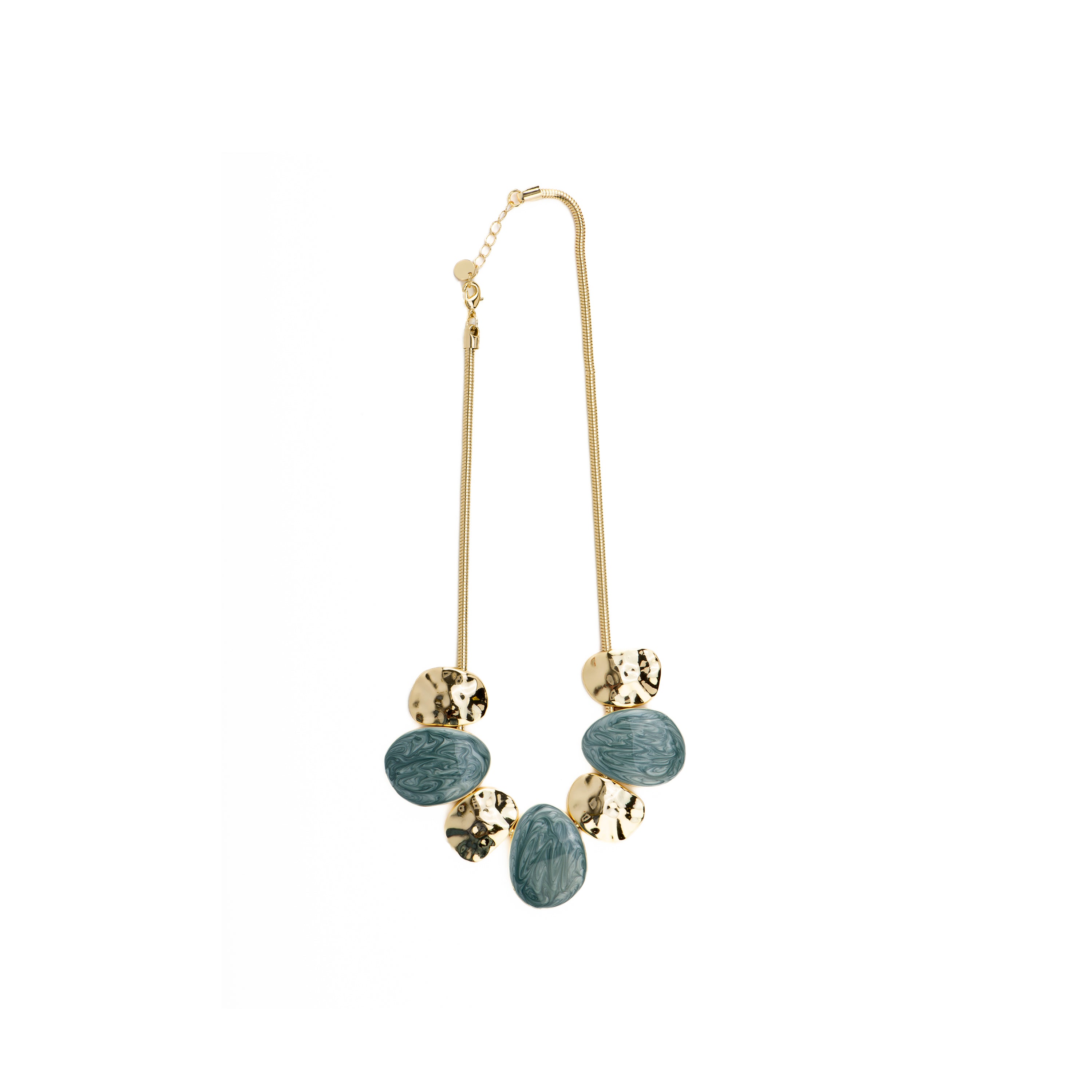 Collar with Blue Lacquer finished in 18k gold - Gori