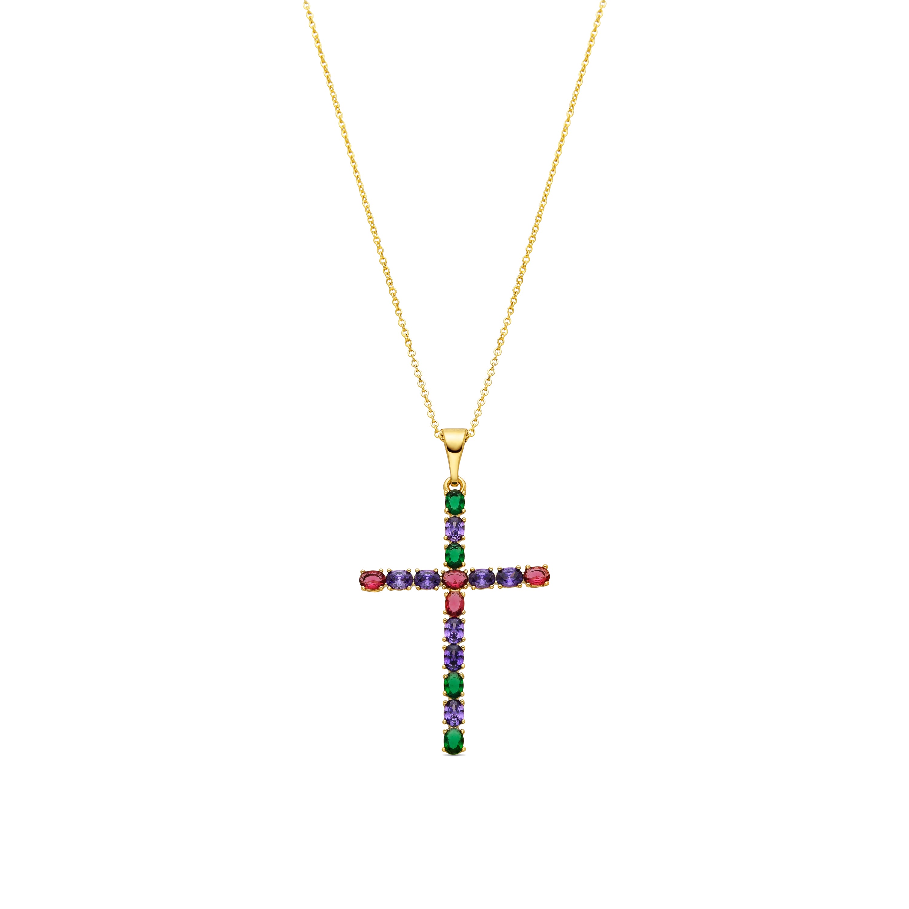 Colar com Zircónia Multicolor acabamento em ouro 18k - Serox