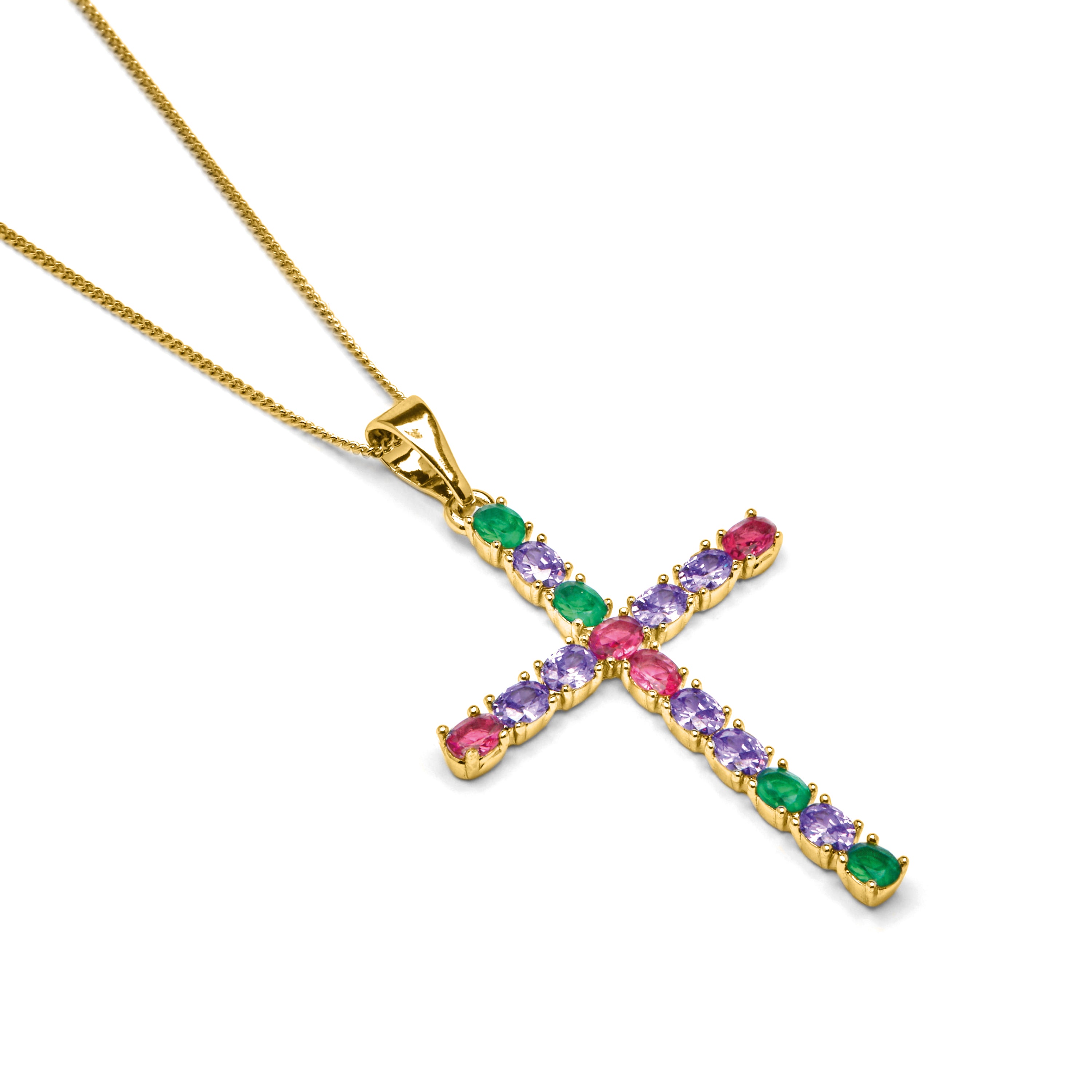Colar com Zircónia Multicolor acabamento em ouro 18k - Serox