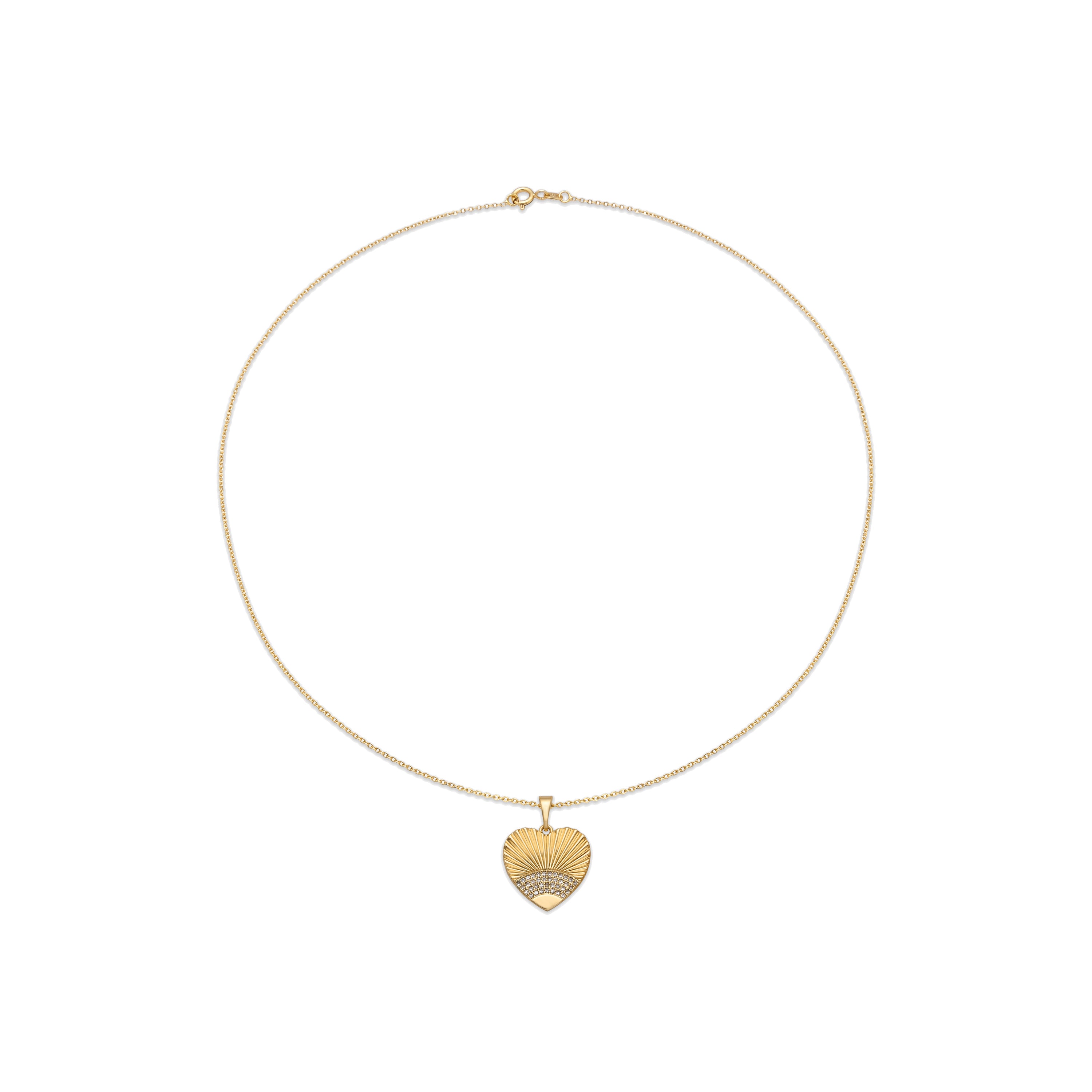 Necklace with Brilliant Zirconia finished in 18k gold - Emmu