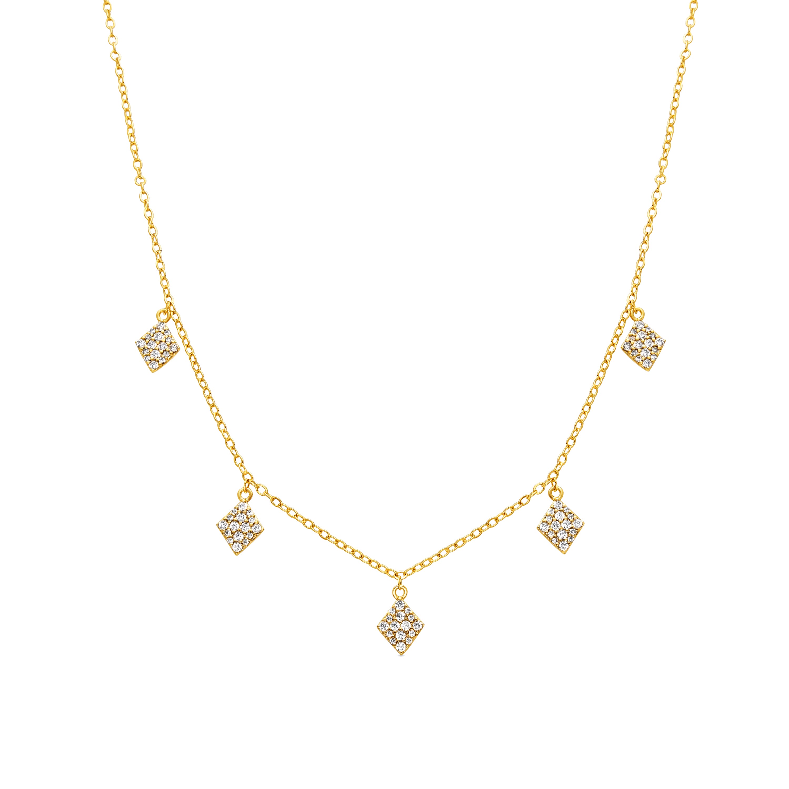 Collier avec Zircone Brillante finition or 18k - Tingi