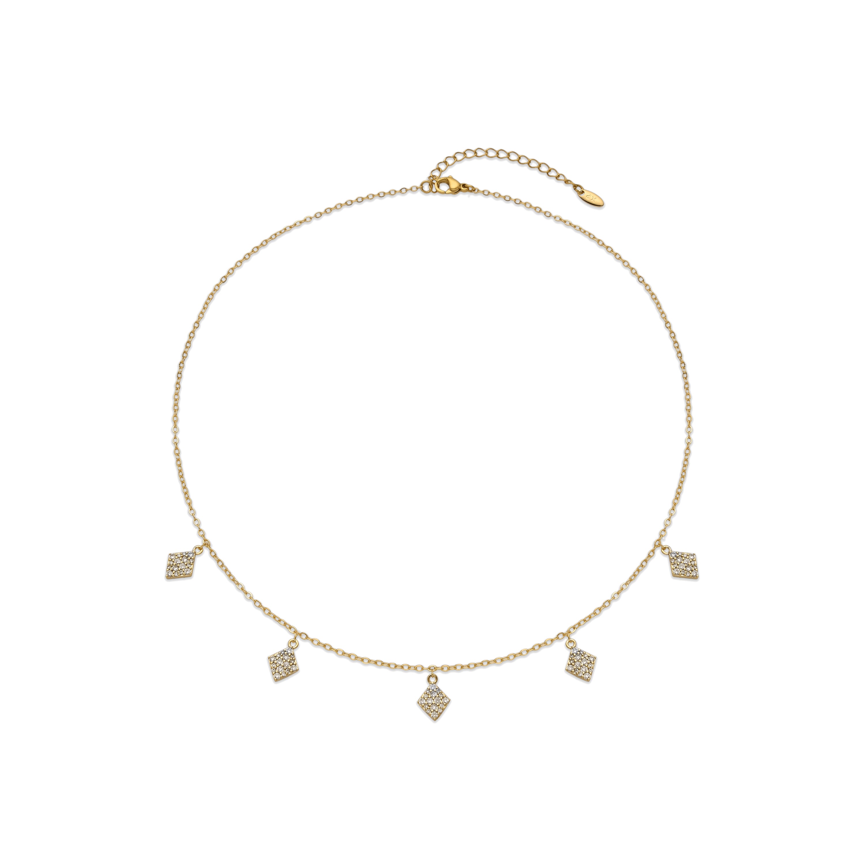 Collier avec Zircone Brillante finition or 18k - Tingi