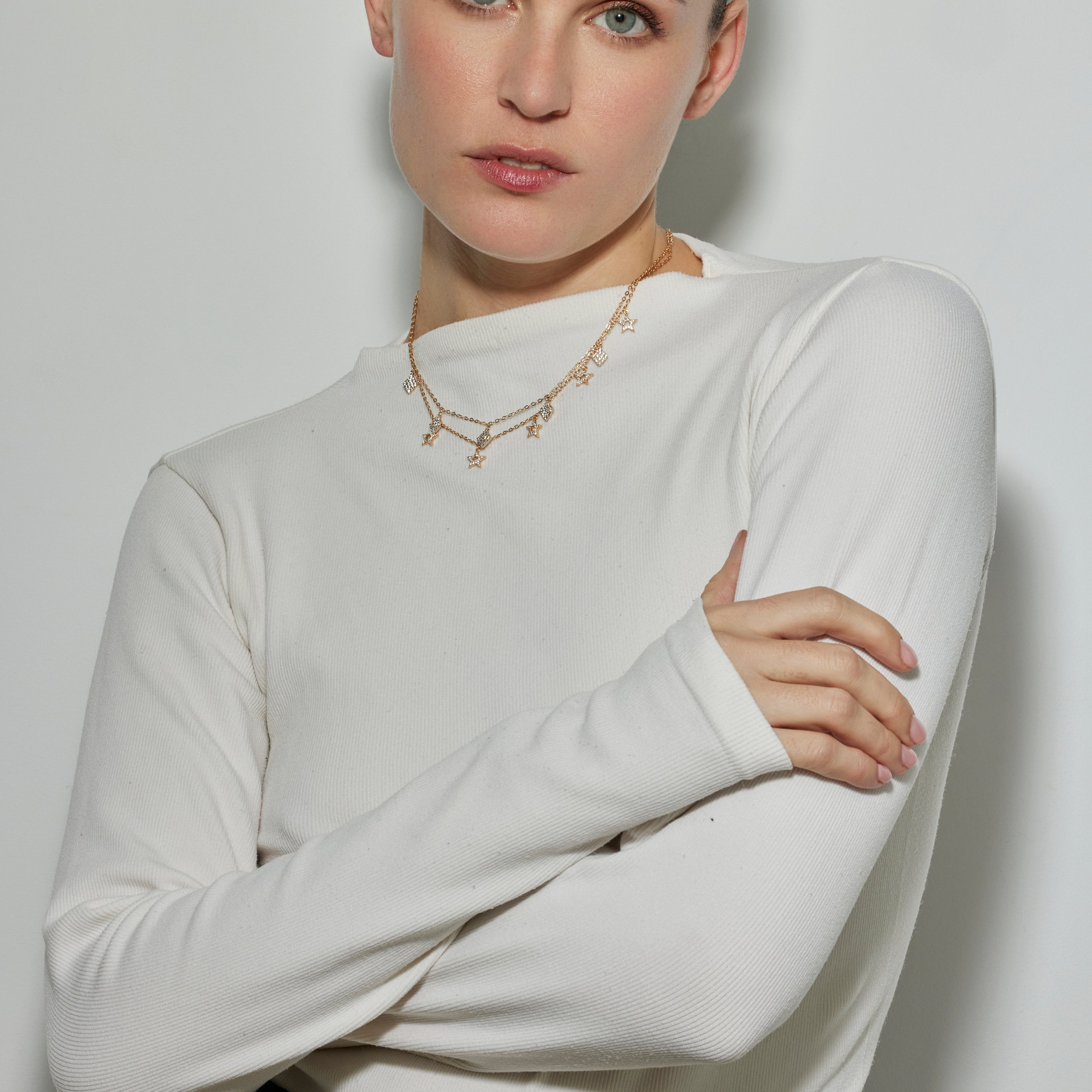 Collier avec Zircone Brillante finition or 18k - Tingi