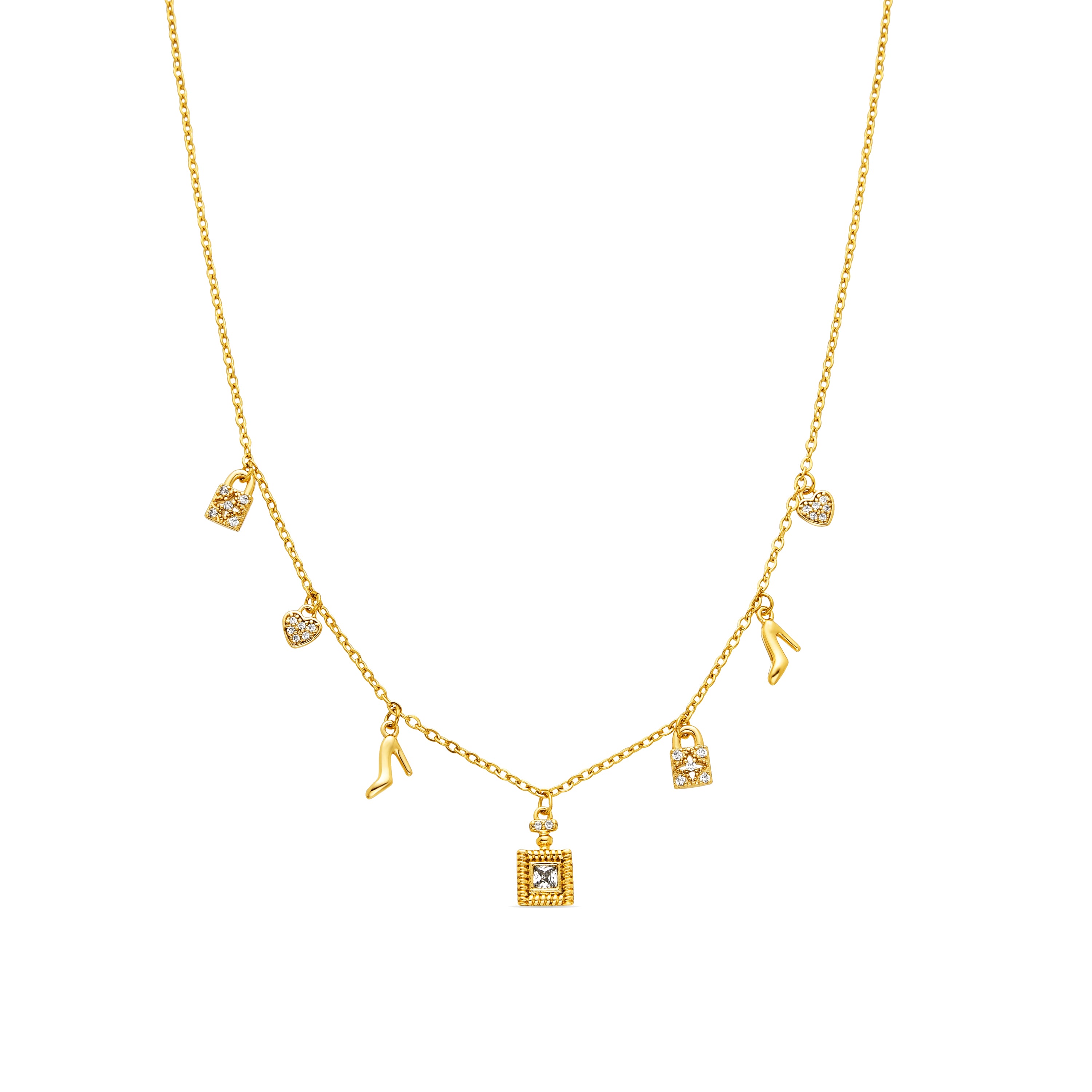 Collar with Brilliant Zirconia gold finish 18k - Hifast