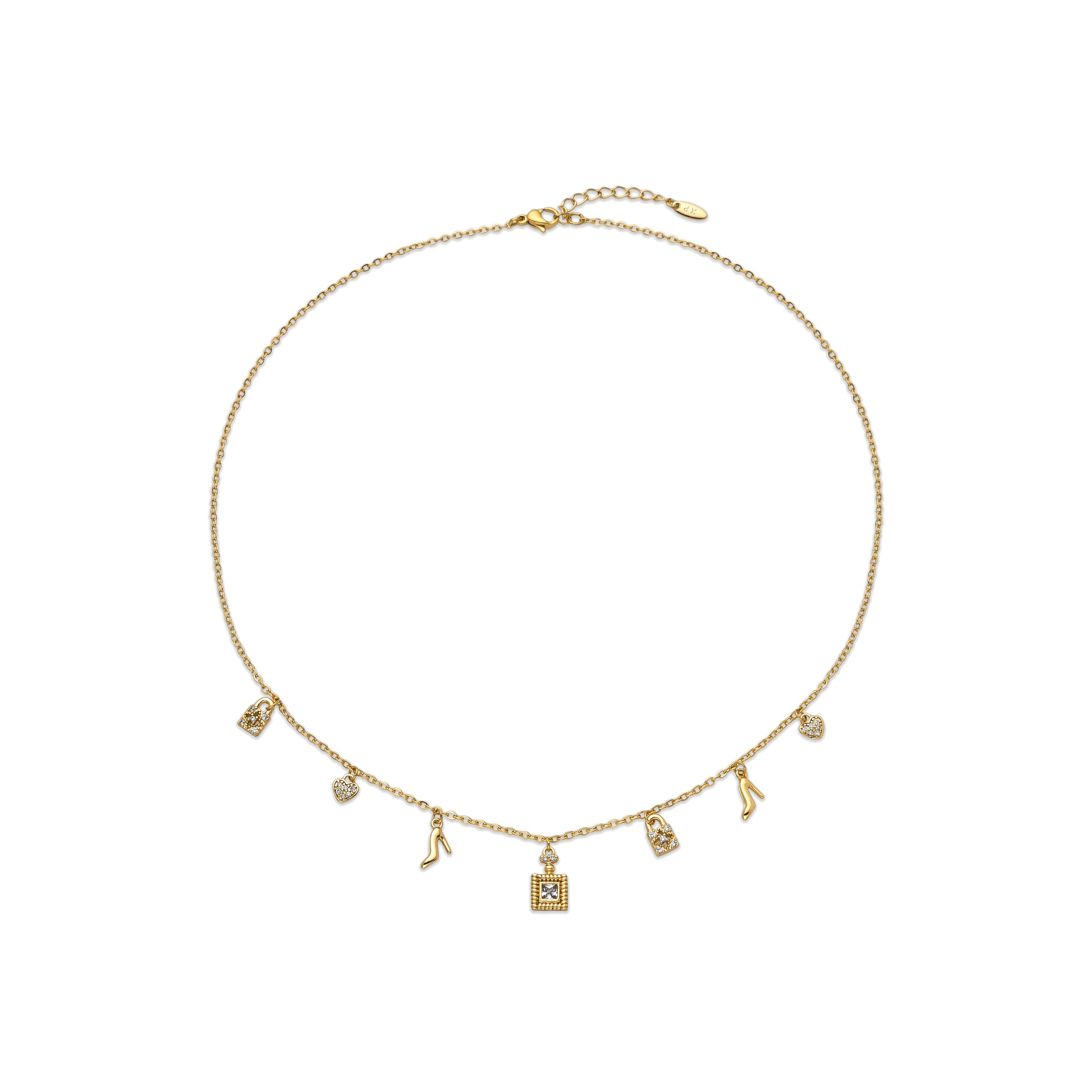 Collar with Brilliant Zirconia gold finish 18k - Hifast