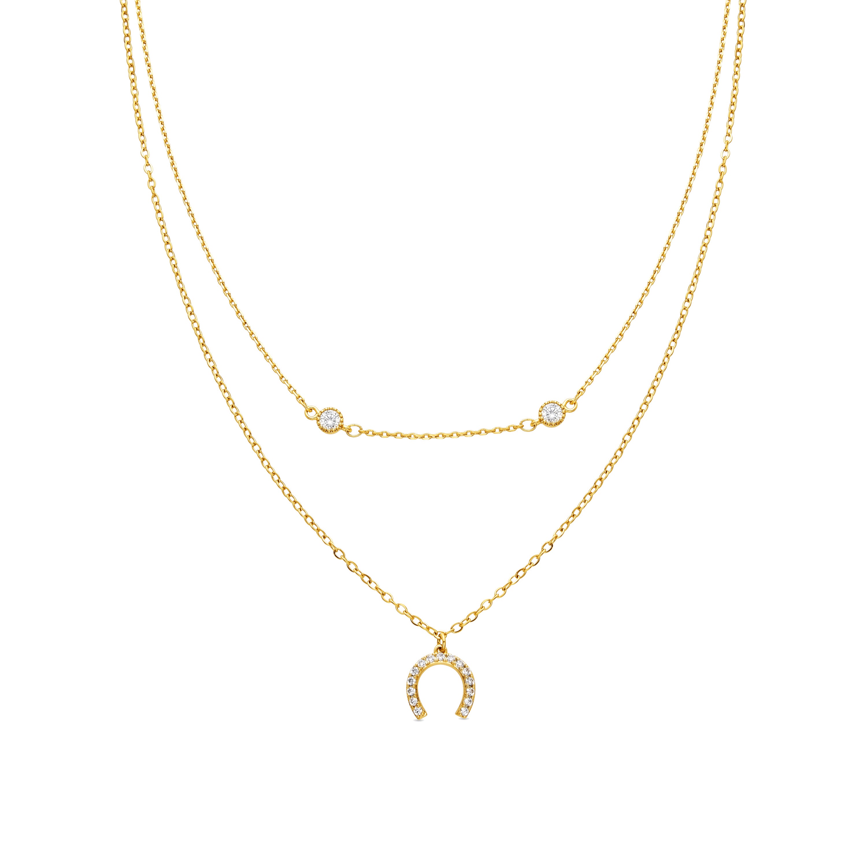 Collar with Brilliant Zirconia finished in 18k gold - Zalxa