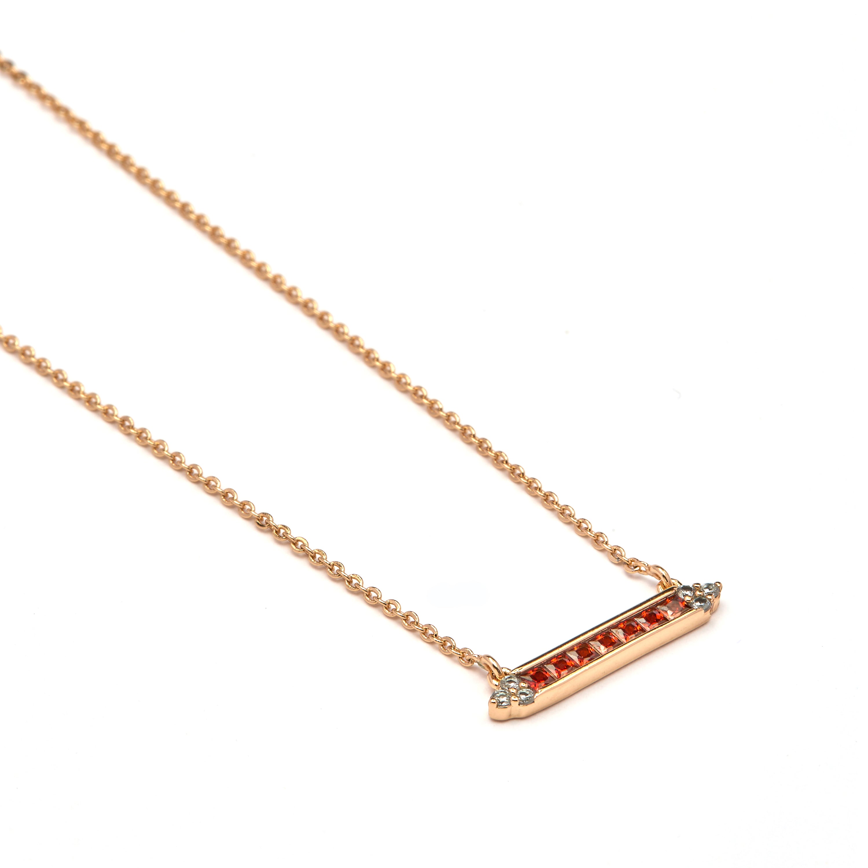 Multicolor Cubic Zirconia Necklace finished in 18k Yellow Gold - Yibbu
