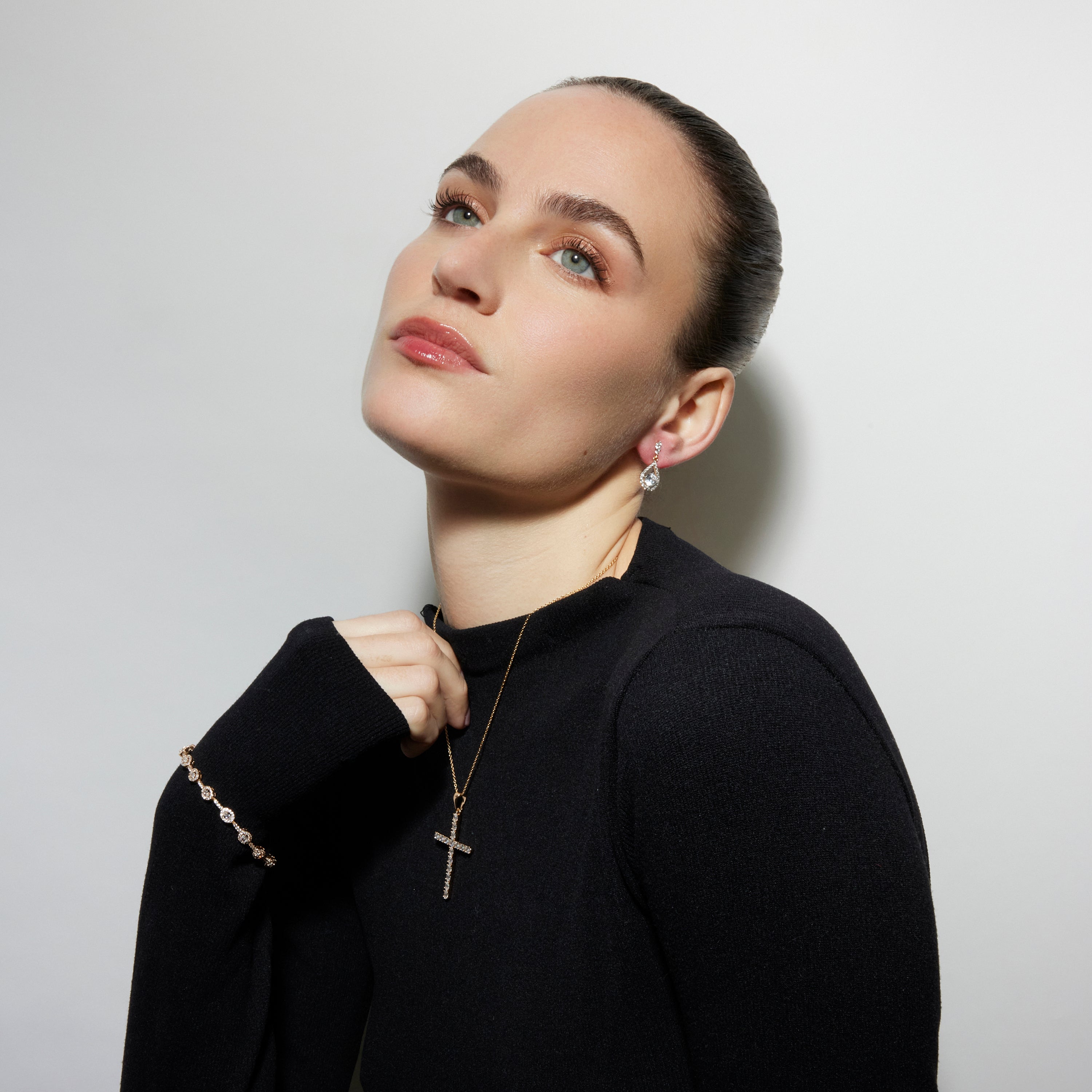 Necklace with Brilliant Zirconia finished in 18k gold - Buteo